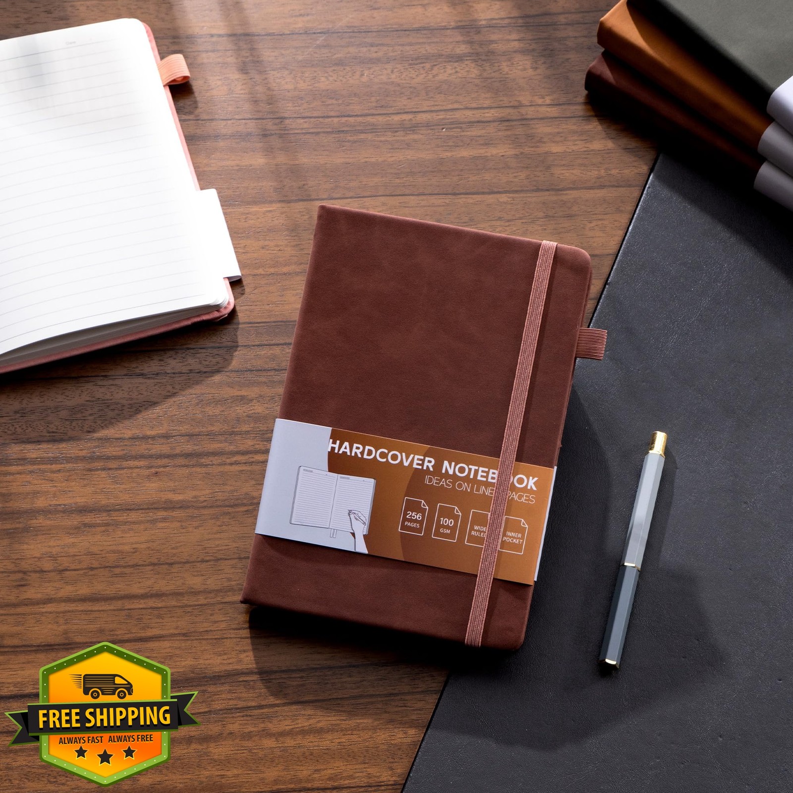 MINICAGIE Brown A5 Leather Journal 256 Pages