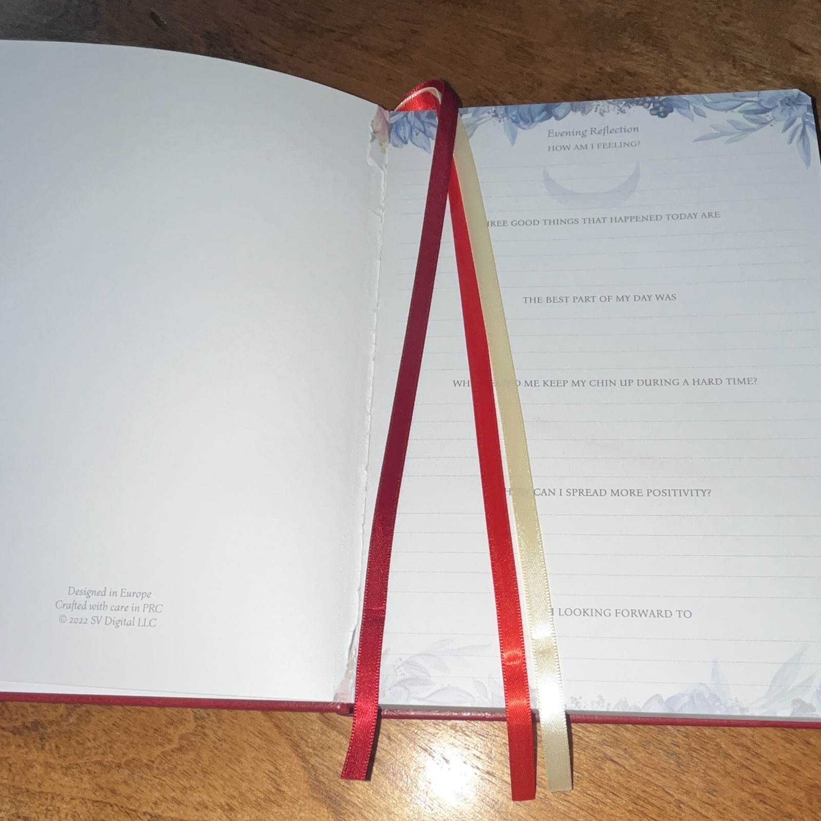 Legends Red Gratitude Journal Notebook with Elastic Band Closure, daily guided
