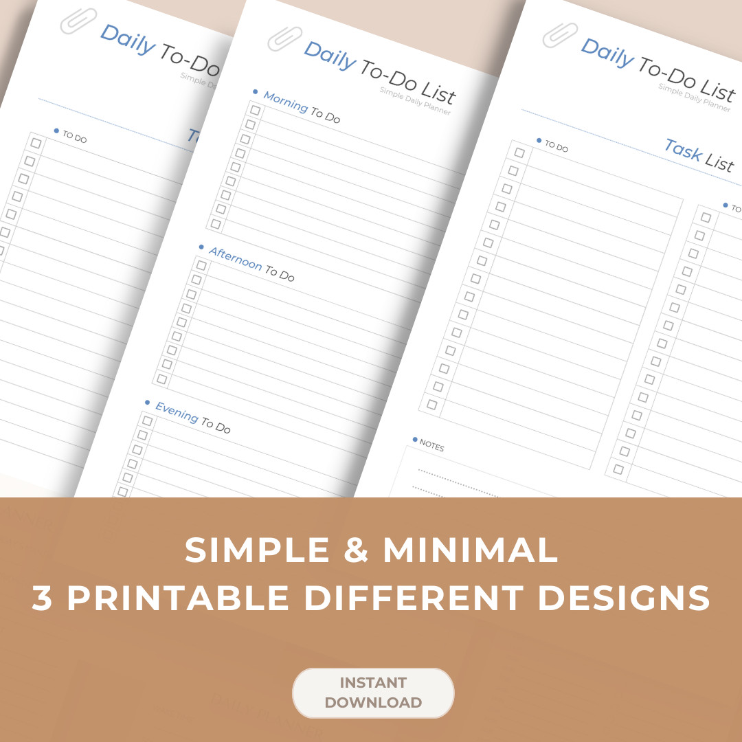 Printable Daily Digital Planner, Printable To-Do List, Digital product