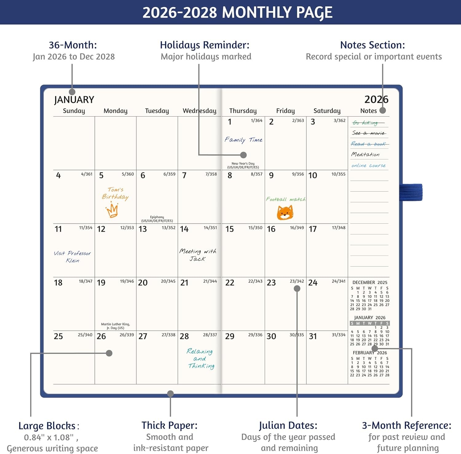 2026-2028 Pocket Monthly Planner, 3 Year Calendar 2026-2028, 6.2’’ x 3.6’?