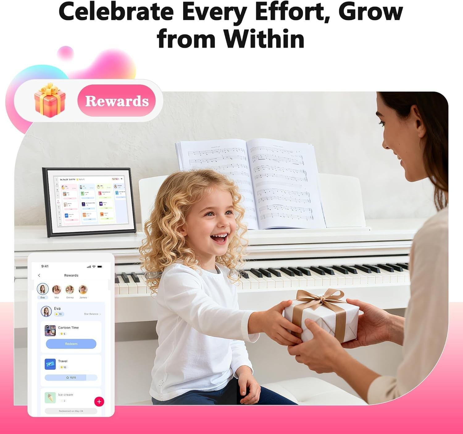 10.1″ , Smart Touchscreen Interactive Display, Electronic Organizer for Month…