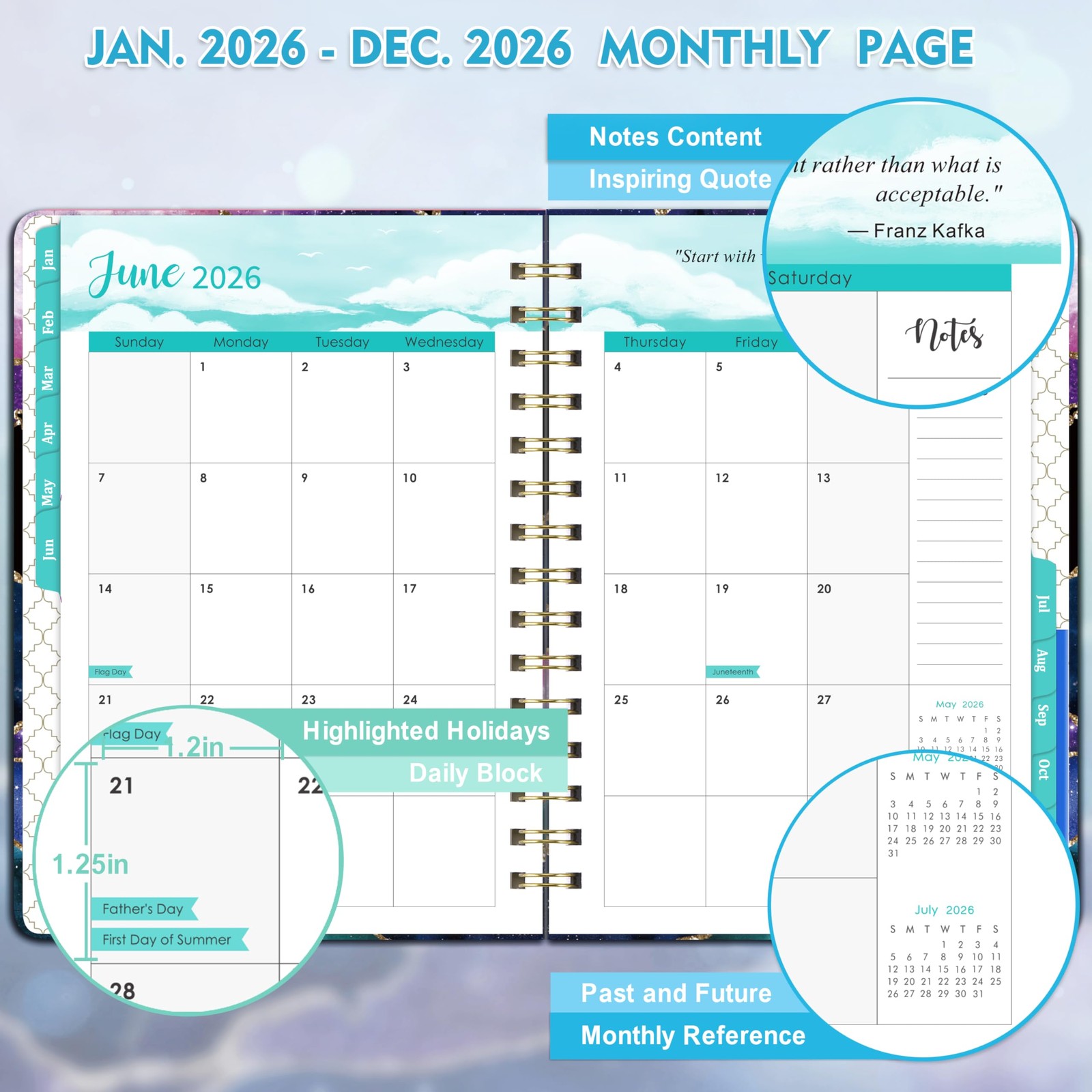2026 Planner – Weekly Monthly Planner 2026, JAN 2026 – DEC 2026, 6.4 x 8.5, …