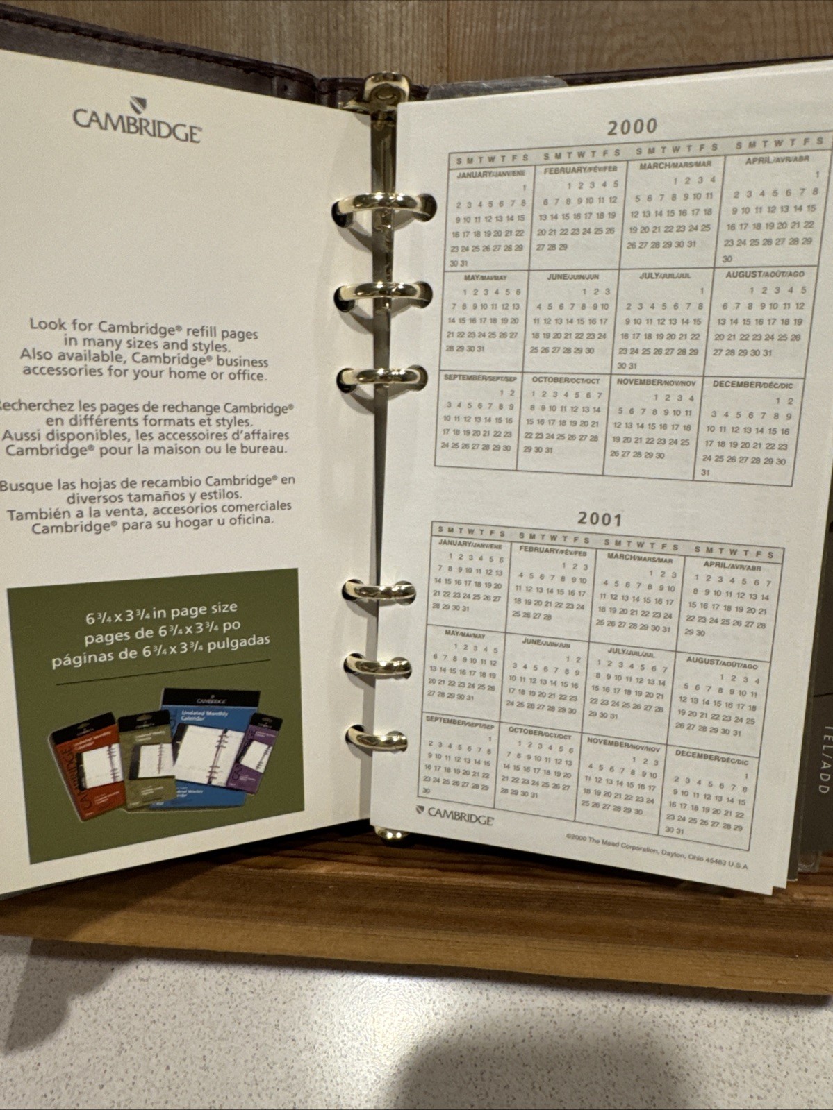 Cambridge Personal Day Planner Burgundy #47104 7.25 x 5.5″ NOS 1994 Vintage 90’s