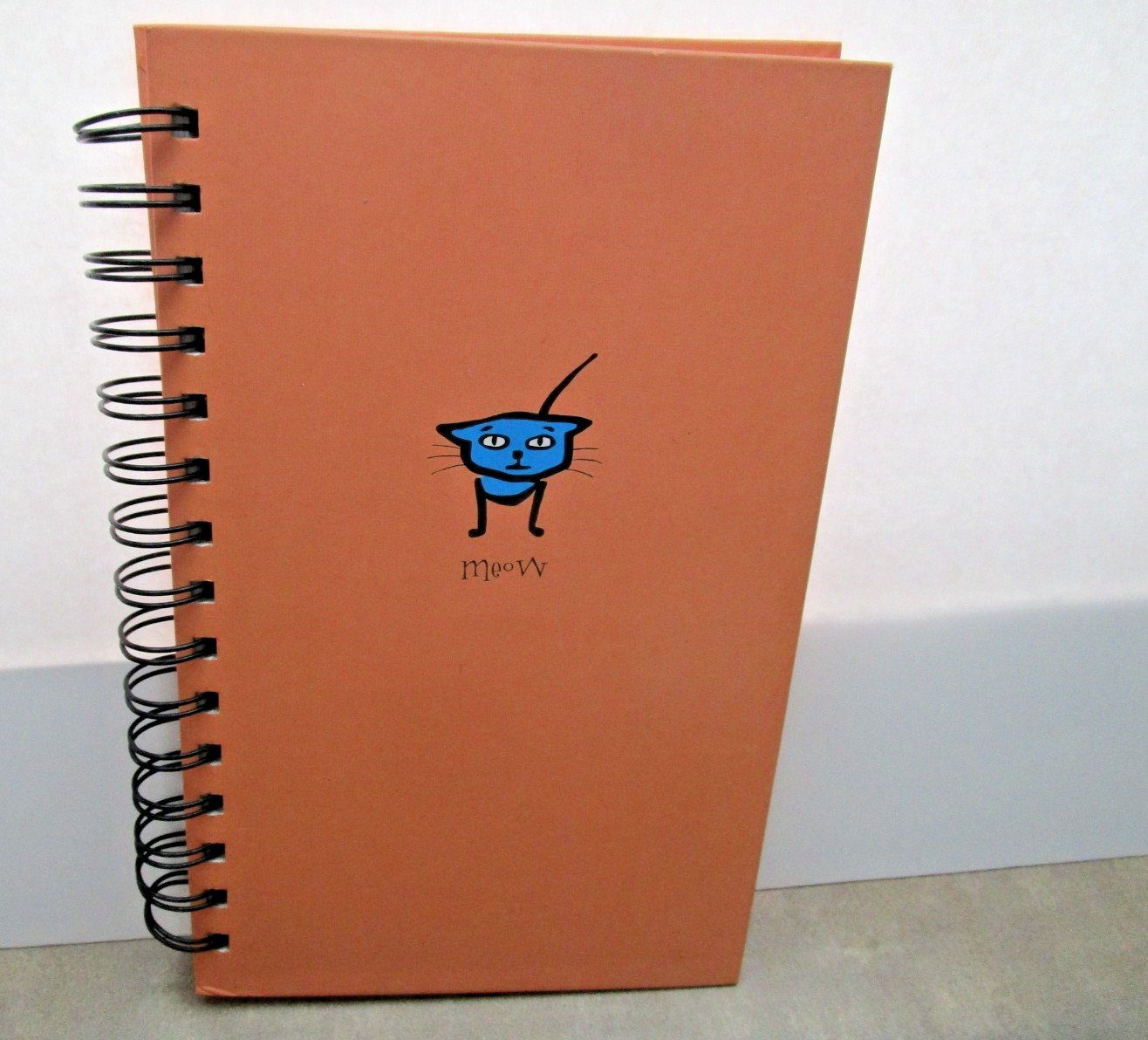 Vtg. Orange w/ Cat Cover Book Spiral Lined Ruled Pages Journal Diary- Mead Brand