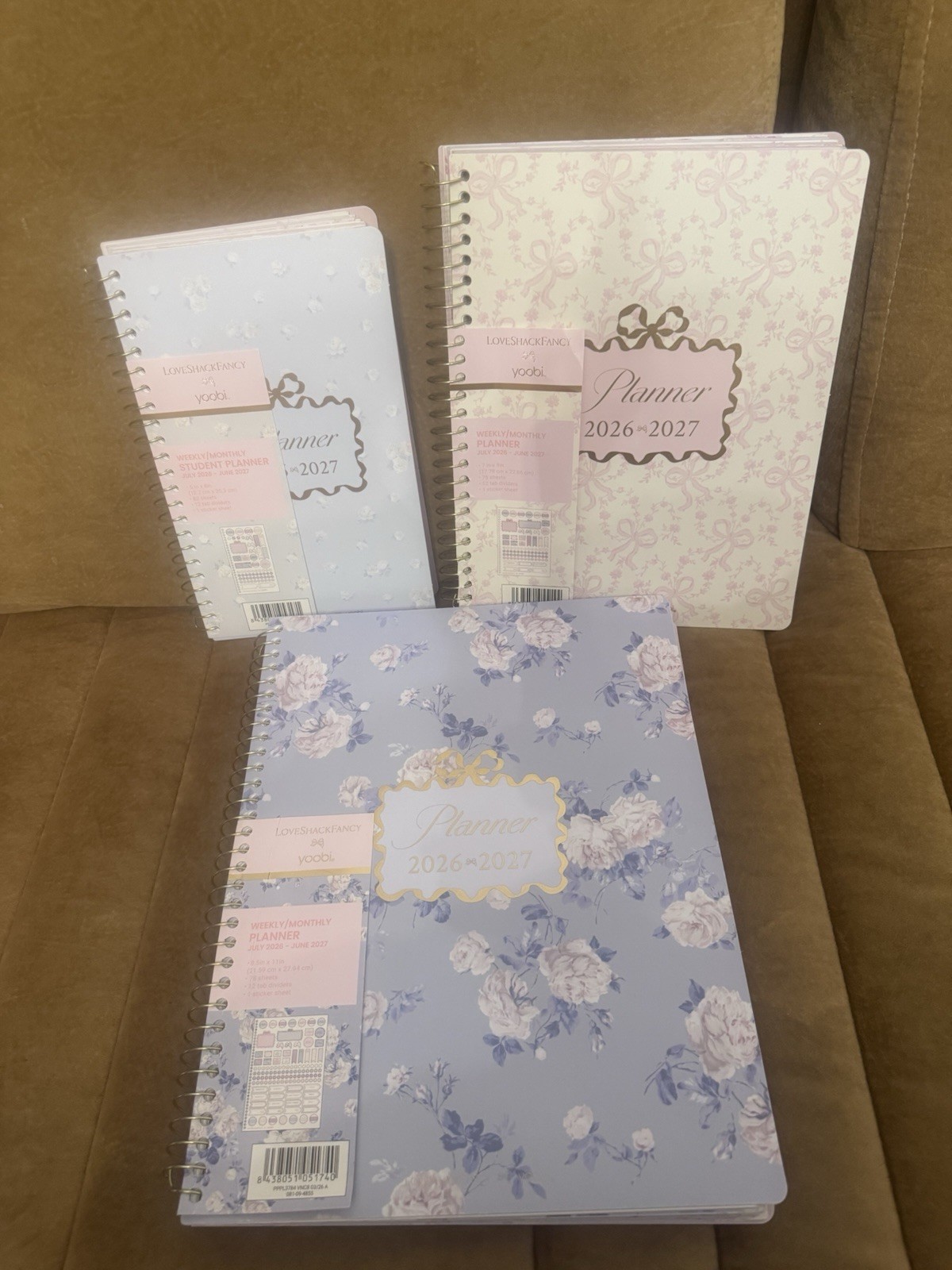 LoveShackFancy x Target 2026/2027 Planners SOLD OUT Lot Of 3 Pink And Blue