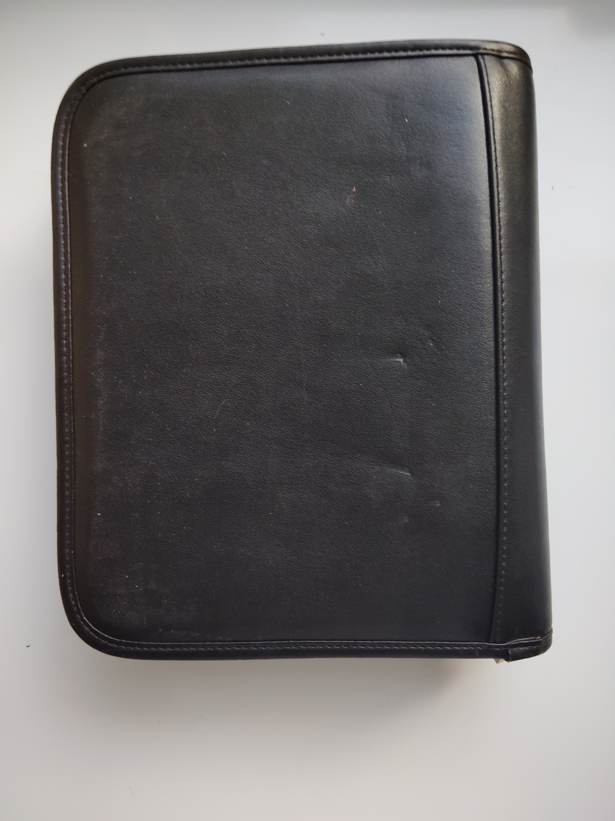Franklin Covey Top Grain Leather Organizer 7-Ring Zip Around Black 10″ Vintage