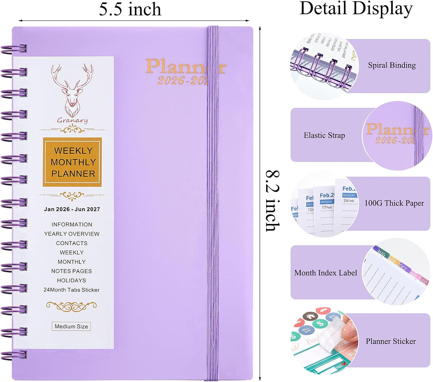 Daily Planner 2026-2027, Weekly and Monthly Planner 2026-2027 Academic Year, Jan