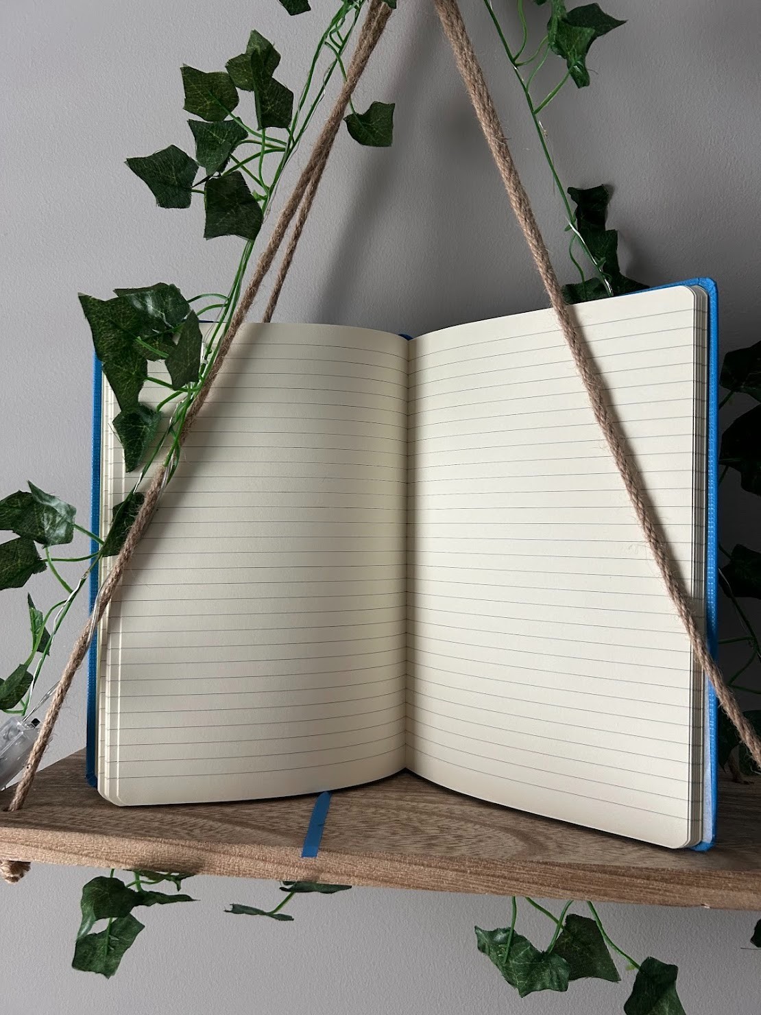 Letterbox Hardcover Lined Notebook Journal Blue Elastic Closure Ribbon Bookmark