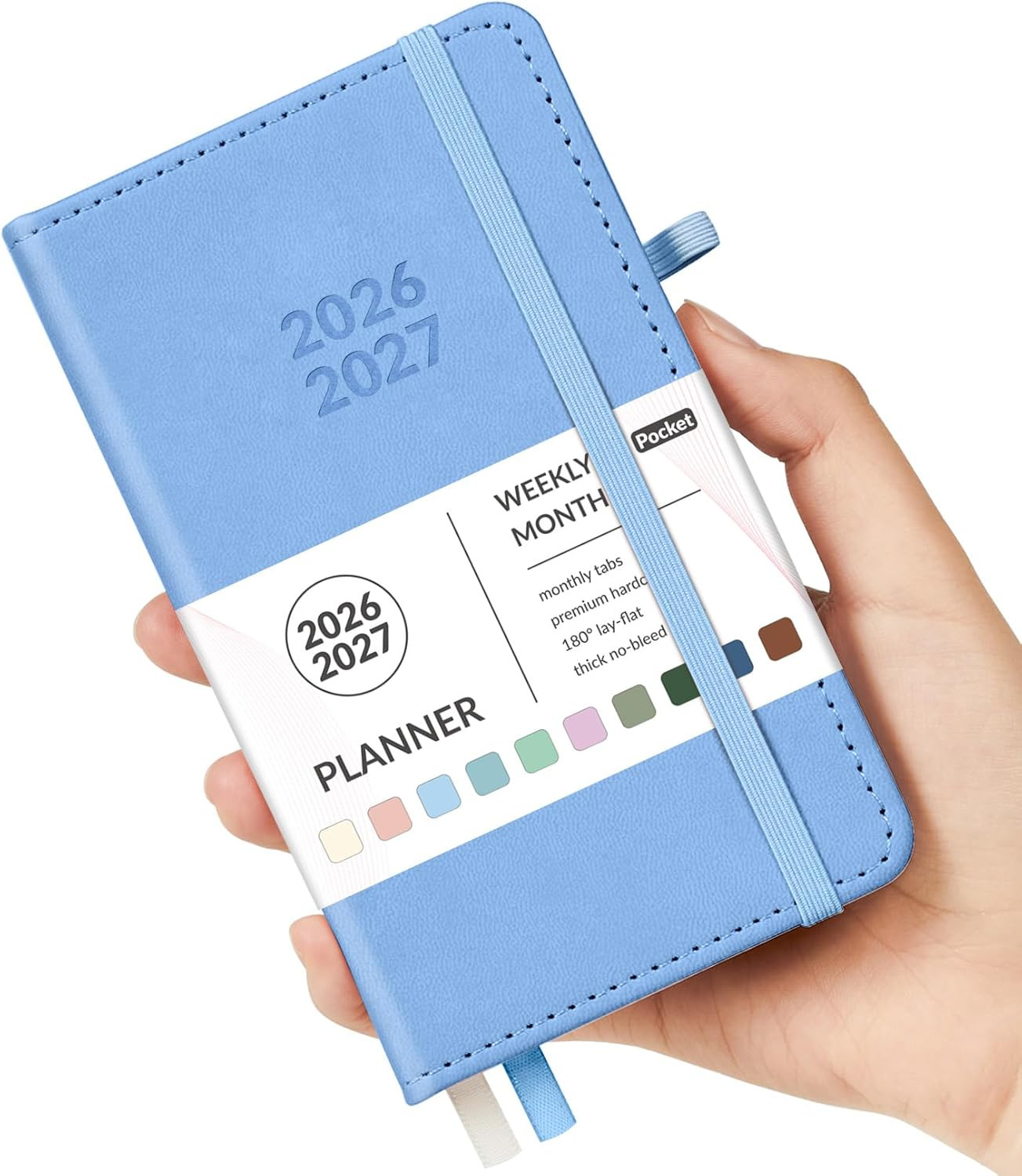 Pocket Planner 2026 2027 Hardcover Weekly Monthly Daily Calendar Agenda Purse