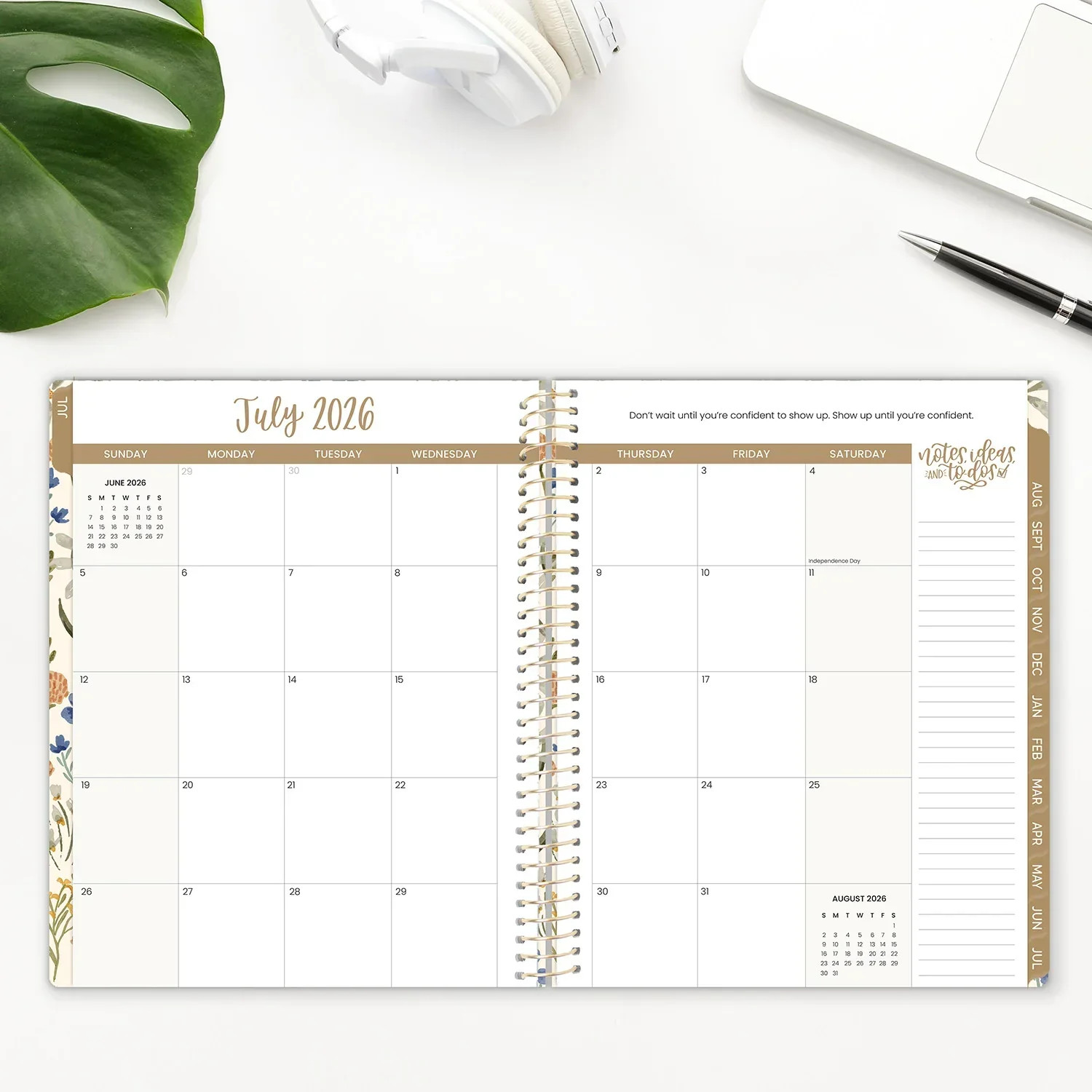 2026–27 Soft Cover Planner, 8.5″ x 11″ | Whimsical Wildflowers