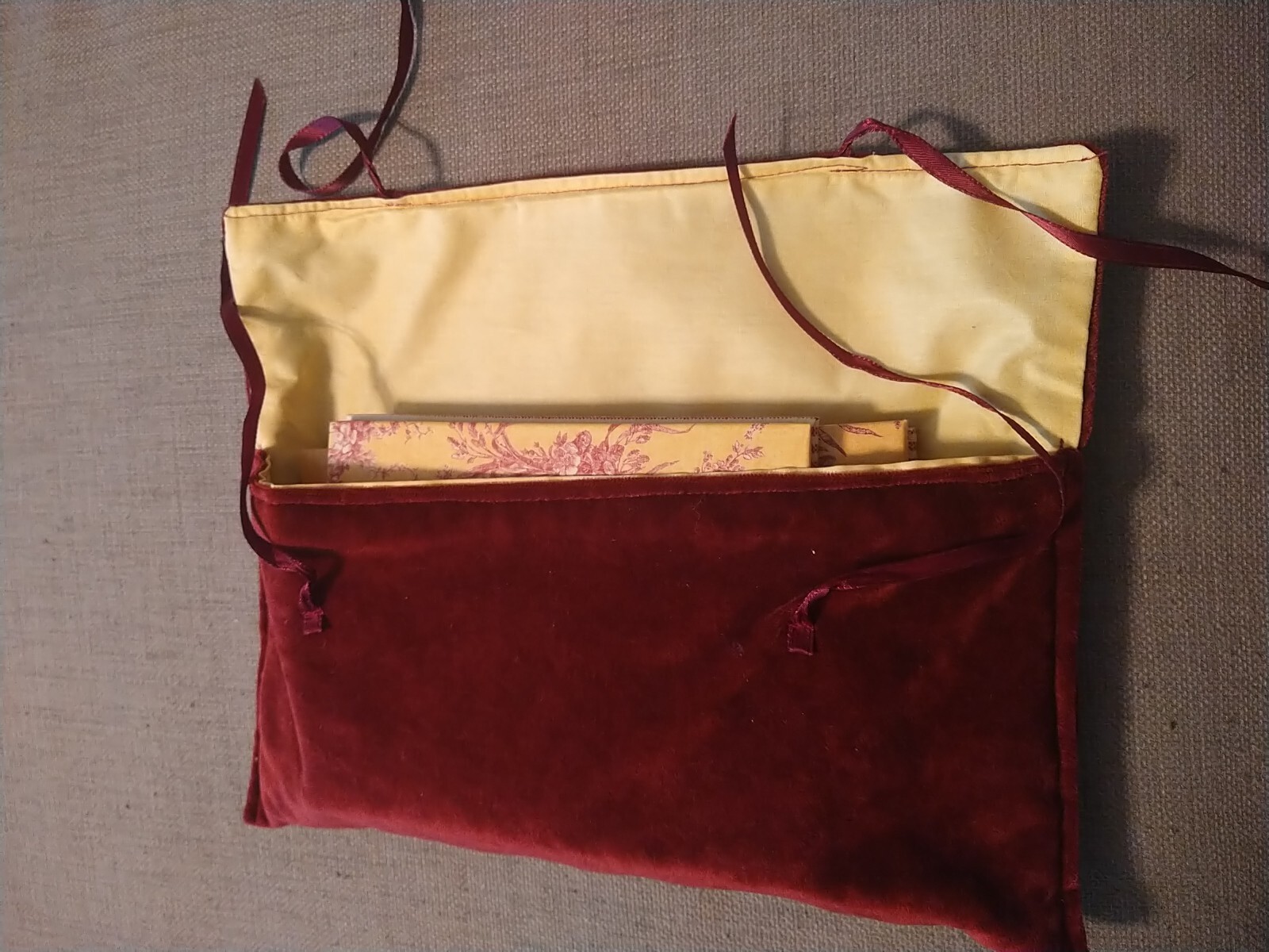 Waverly CR Gibson Red Floral Journal, Address Bk In Velvet Pouch Set