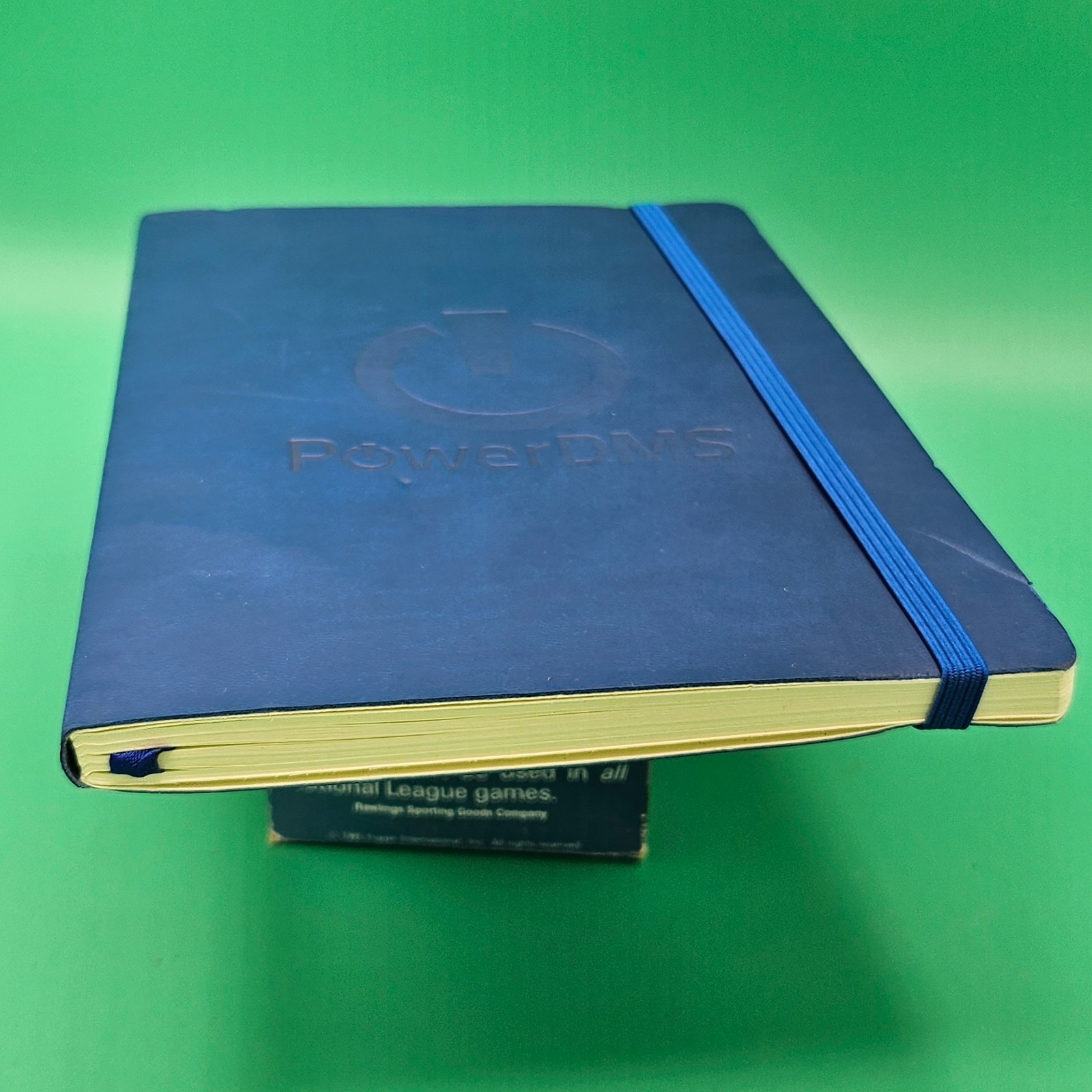 PowerDMS Lined Journal Notebook Softcover Leather Elastic Band Bookmark NEW Book