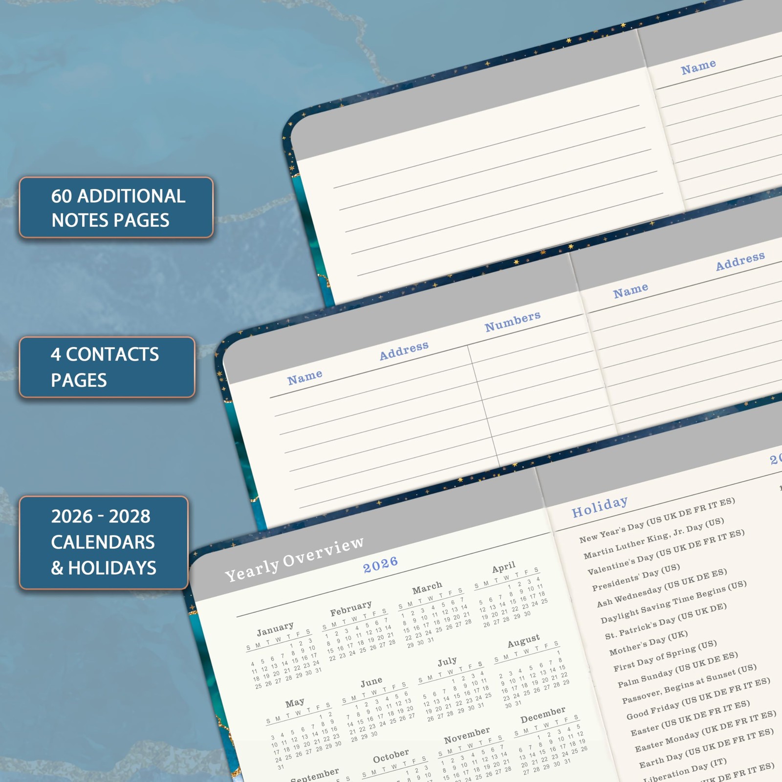 2026-2028 Pocket Planner – 3 Year Monthly Calendar/Planner 2026-2028, Jan 202…