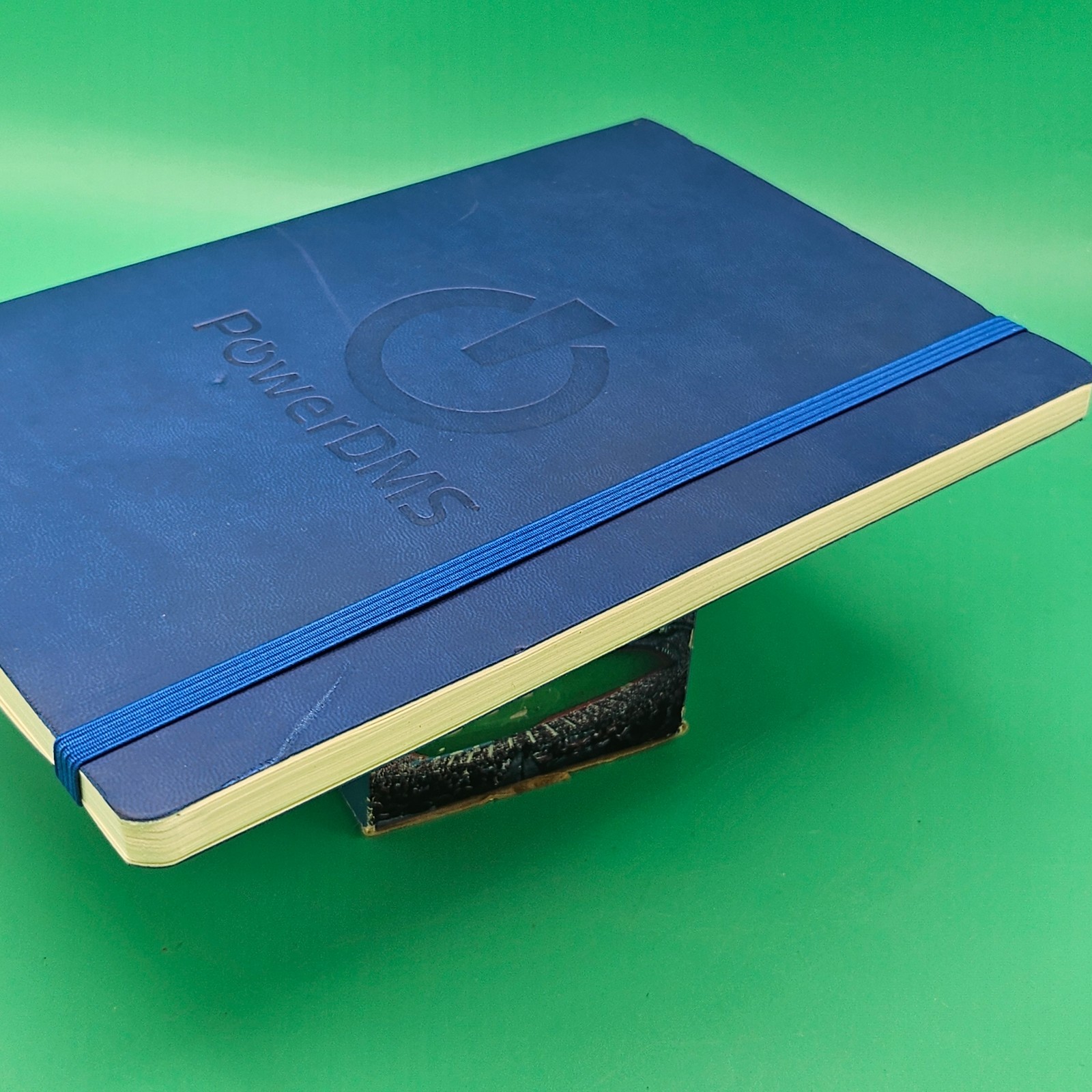 PowerDMS Lined Journal Notebook Softcover Leather Elastic Band Bookmark NEW Book
