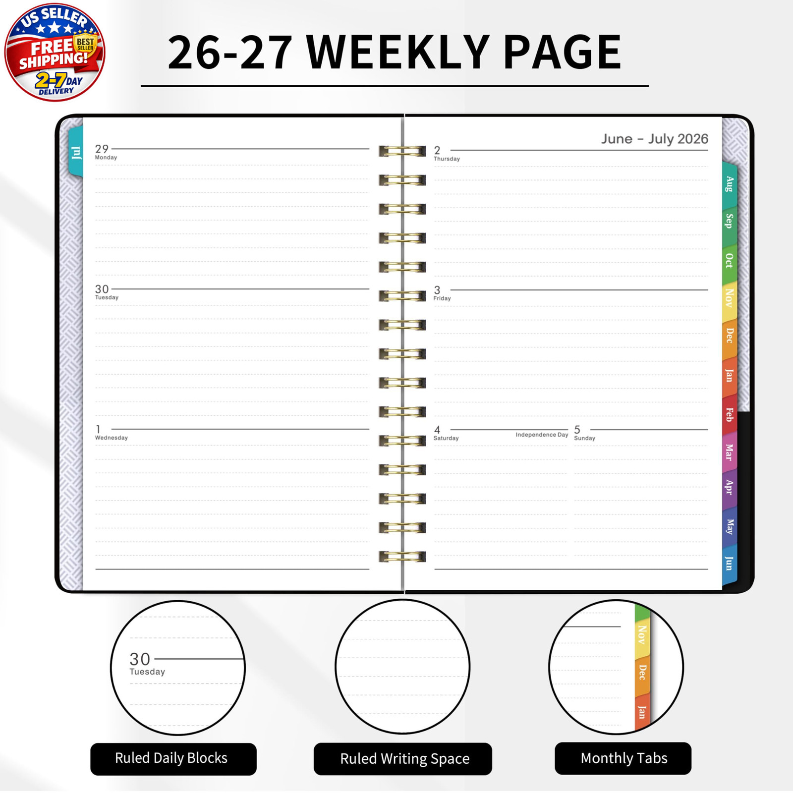 Planner 2026-2027 – Planner 2026-2027 Weekly and Monthly from Jul. 2026 – Jun. 2