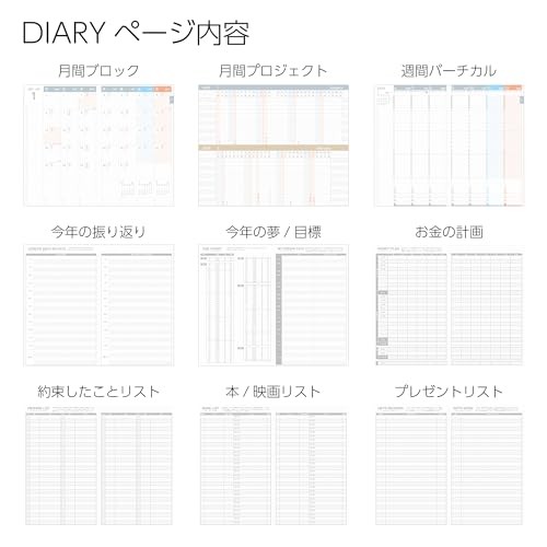 Jibun Notebook mini DIARY 2025 Monthly Weekly B6 Slim White Ni-JCMD1W-25