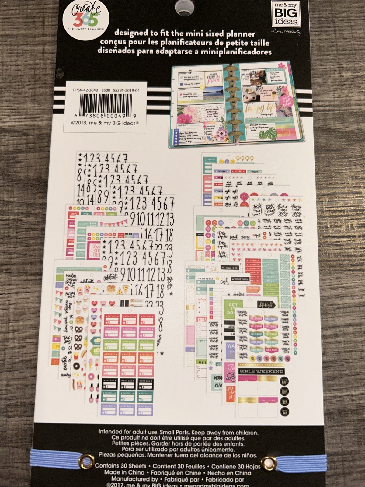 MAMBI The Happy Planner Planner Basics Mini Sticker Book 1768 Pieces Value Pack