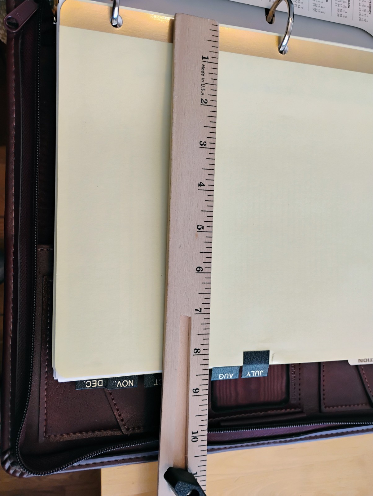 Time System A5 Leather Binder zip closure Pentel P225 Pencil CLEAN 1994 Planner