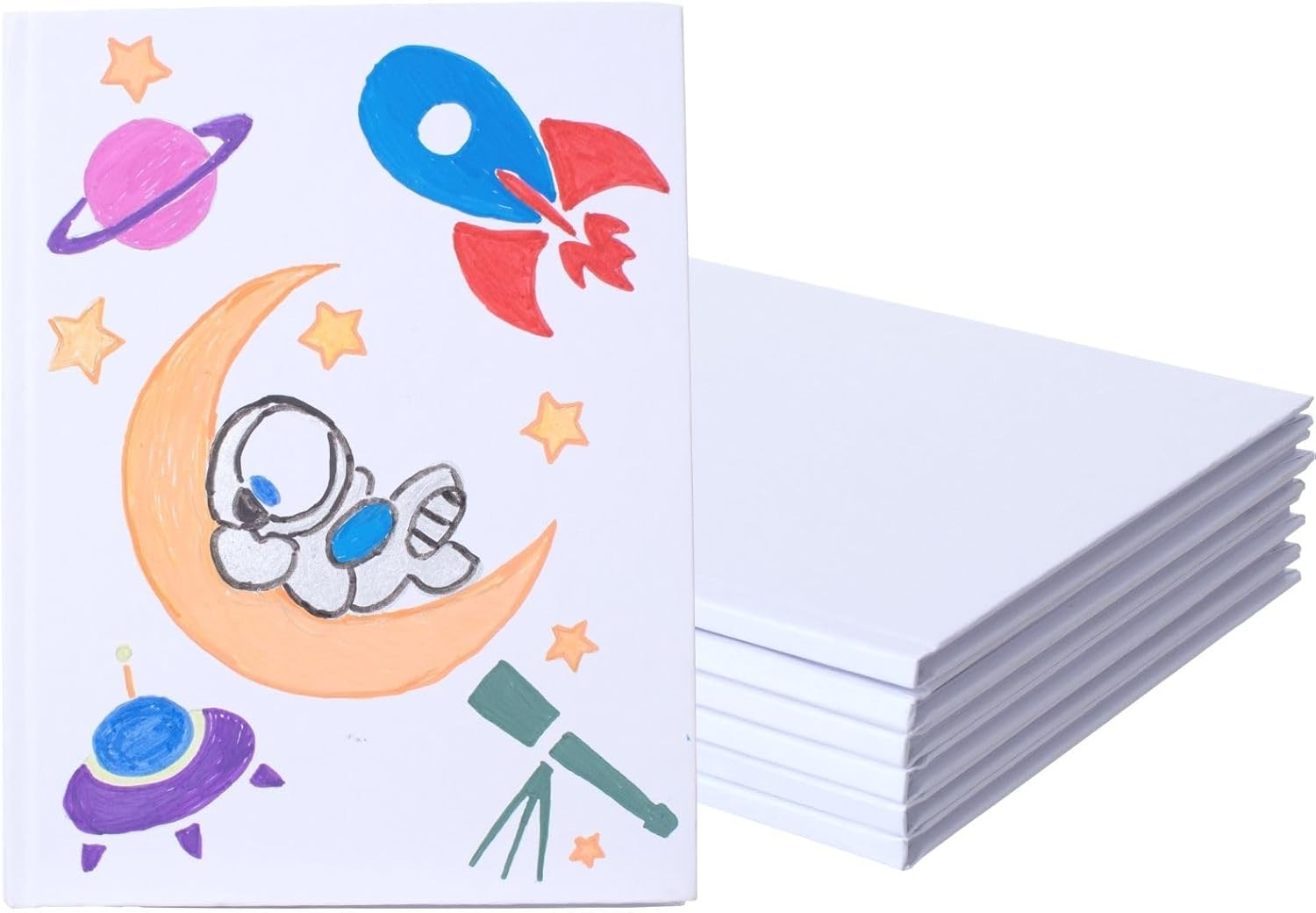 6 Pack Hardcover Blank Book,6X8 Inch Unlined Sketchbook Journal – 18 Sheets/36 P