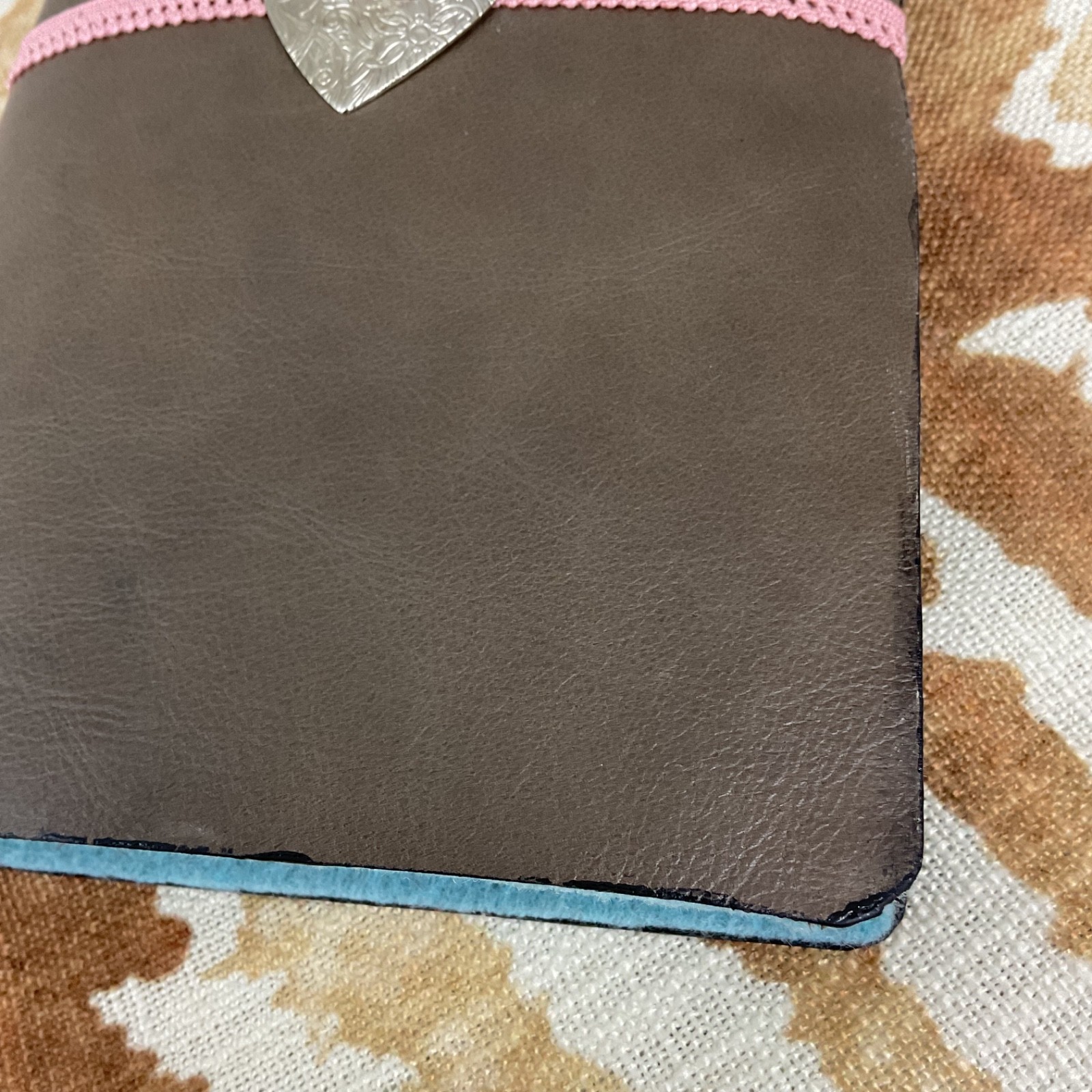 Handmade Gray Leather Travel Journal – Mixed Media Paper – 5 x 8 inch