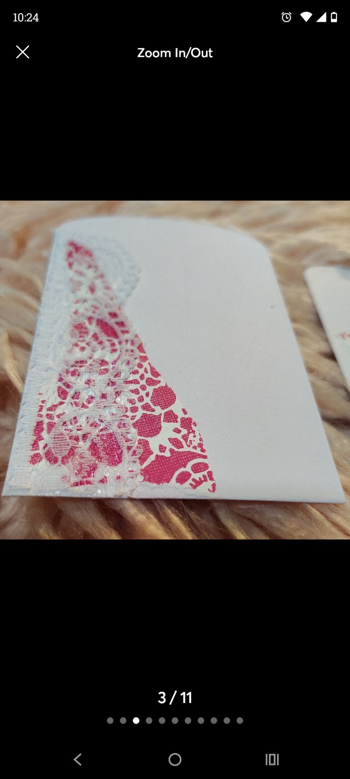 Junk Journal lace pockets Set of 3 Handmade White Pink lace Pretty Pink Shabby