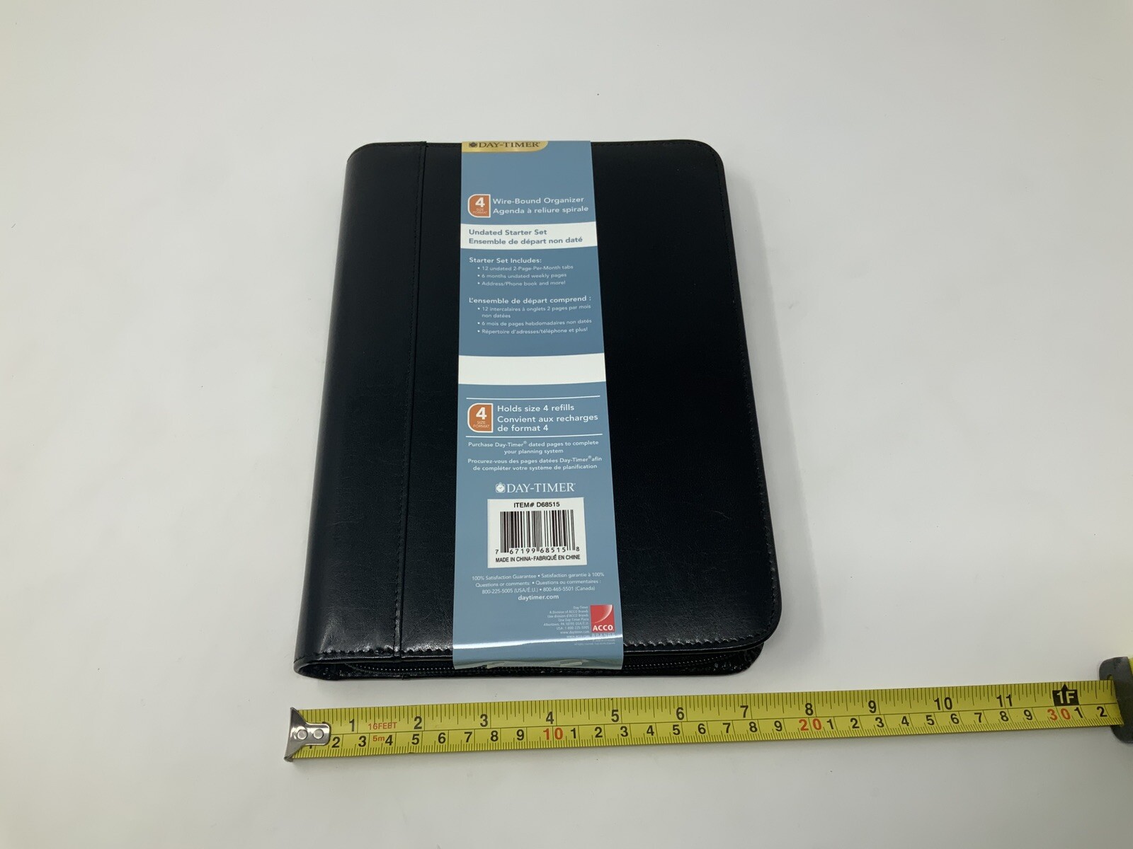 Day-Timer Wire-Bound Leather Organizer System Black #D68515