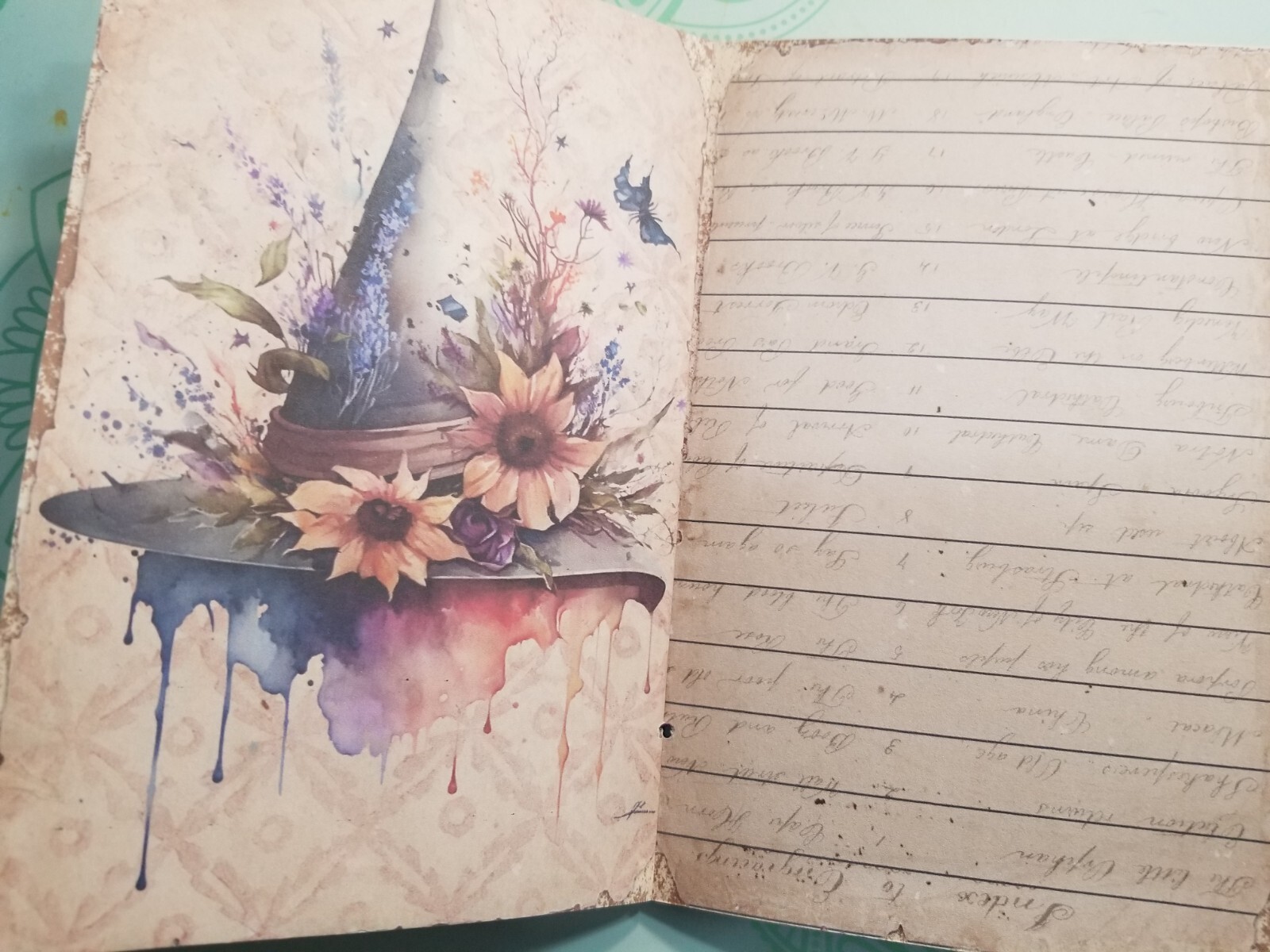 Junk Journal Booklet “NATURAL MAJICK” HANDMADE Cards, Pockets Ephemera Halloween