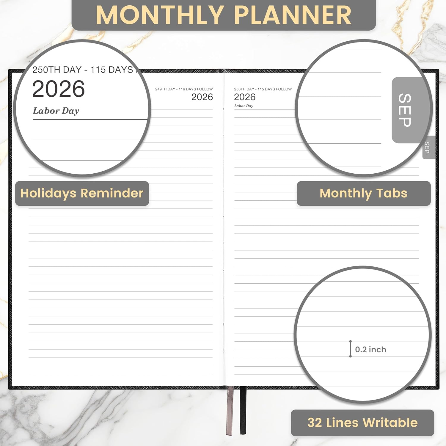2026-2027 Diary – Diary 2026-2027 Full Page per Day, Page a Day Calendar, Jul. 2