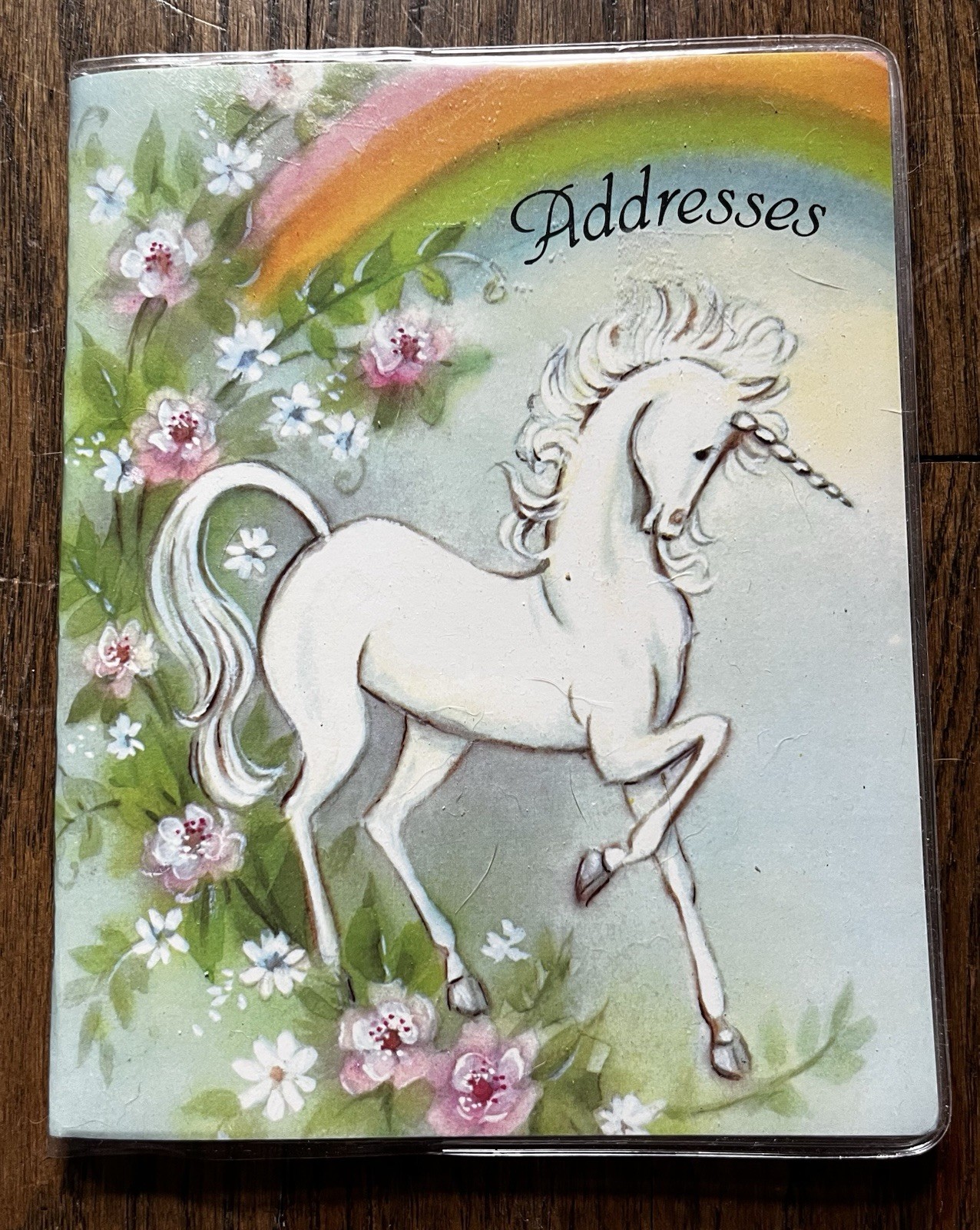 Vintage 80s Unicorn Address Book Rainbow Edition Notebook Birthdays 1980s