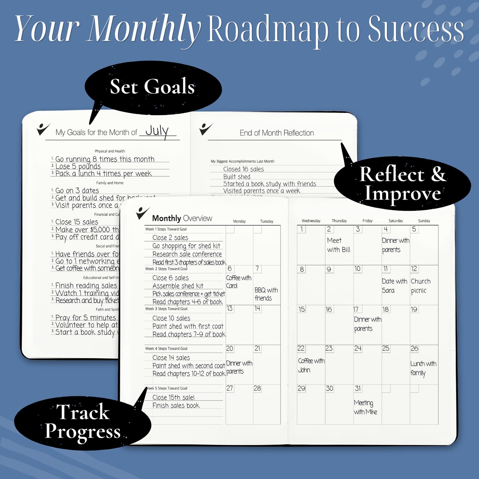 Undated Daily Planner to Achieve Your Goals – 90 Day Guided Journal & Product…