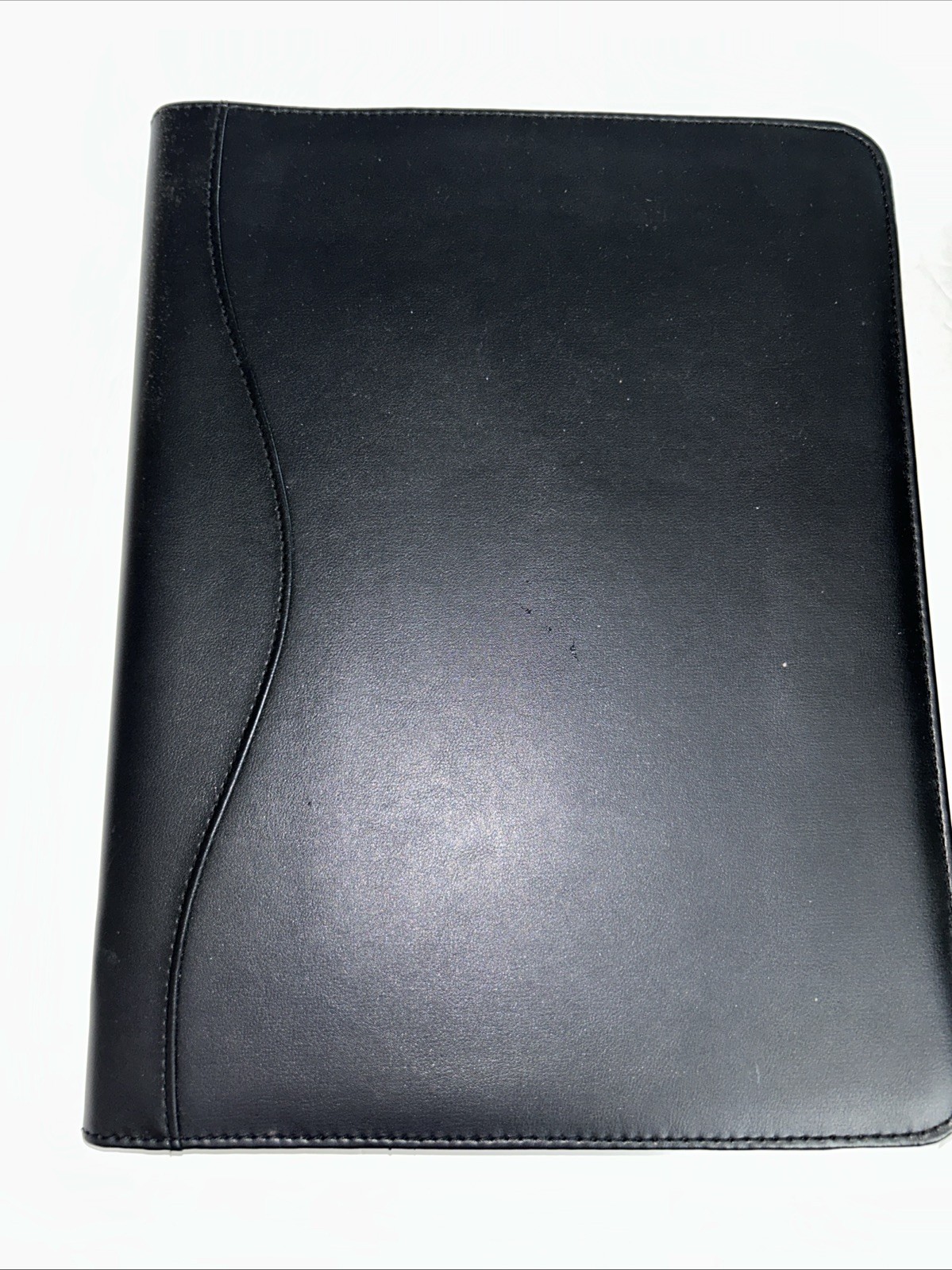 No Brand Leather Portfolio Folder Card Holder Business Organizer with Zipper
