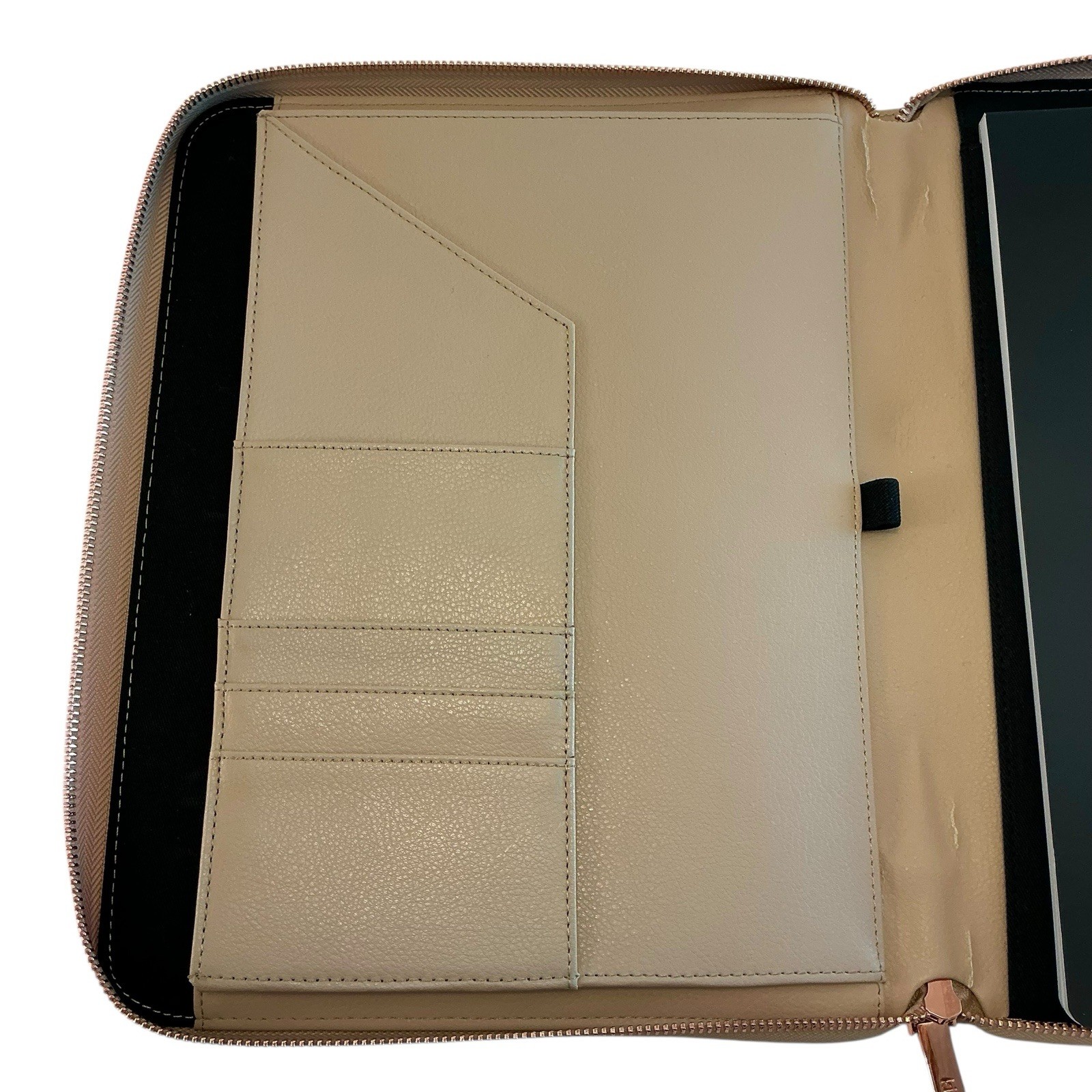 Kikki.K Leather Compendium LATTE, Zip Padfolio, Portfolio Large A4 – 12 x 9.5