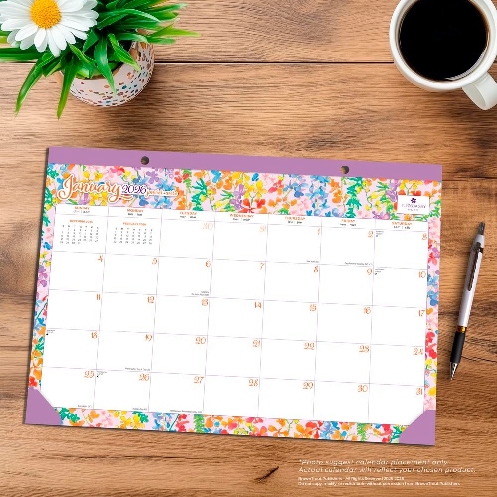 House of Turnowsky OFFICIAL | 2026 17×12 Inch Monthly Desk Pad Calendar