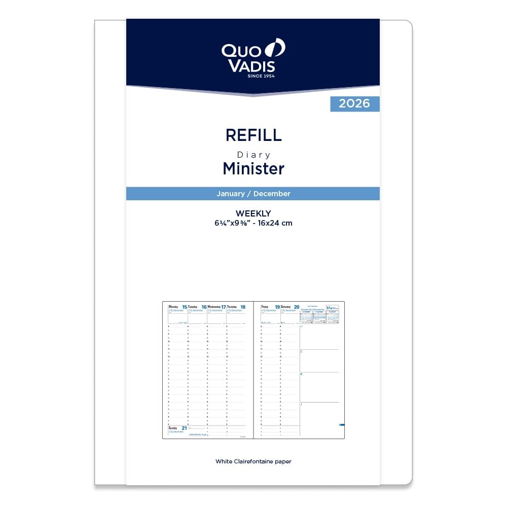 Quobadis 2026 Diary Ministar/Refill, January Start, B5 Variant