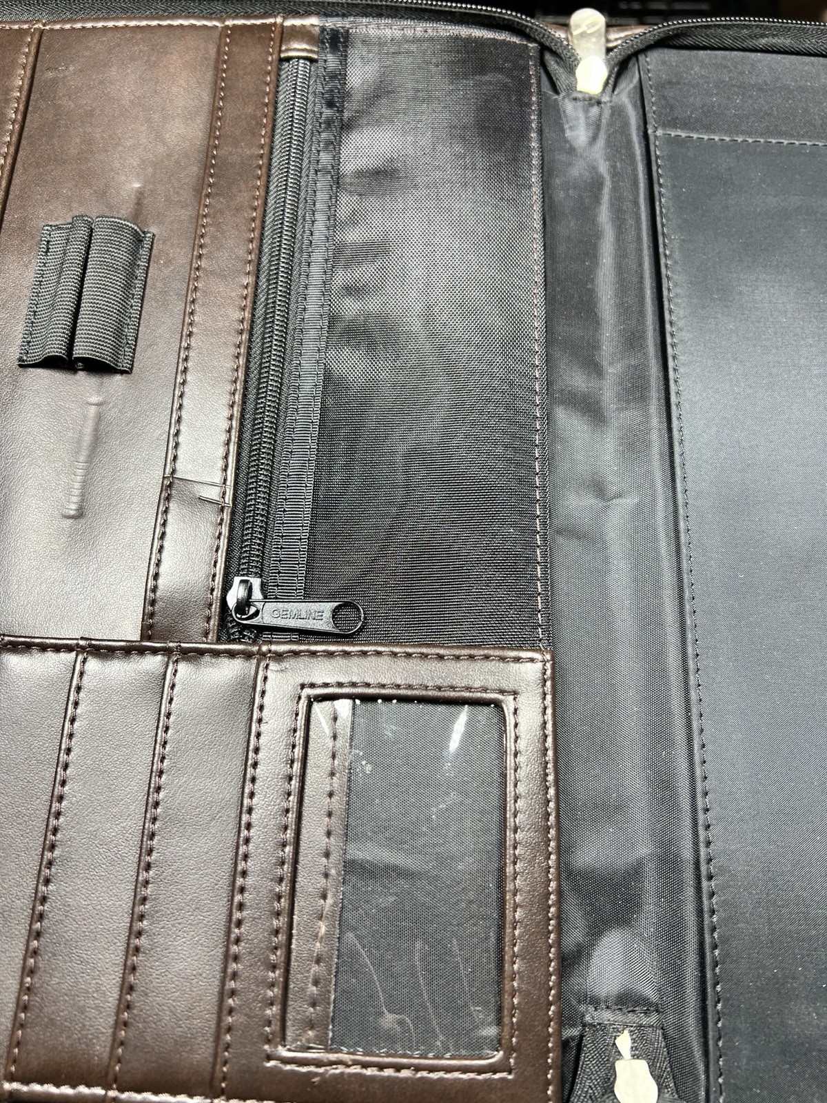 UPS Logo Gemline Zippered Portfolio Organizer Padfolio Leather Business Case
