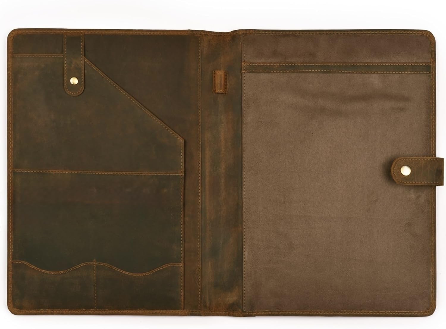Leather Portfolio Professional Organizer Padfolio – Resume Folder with Luxury…