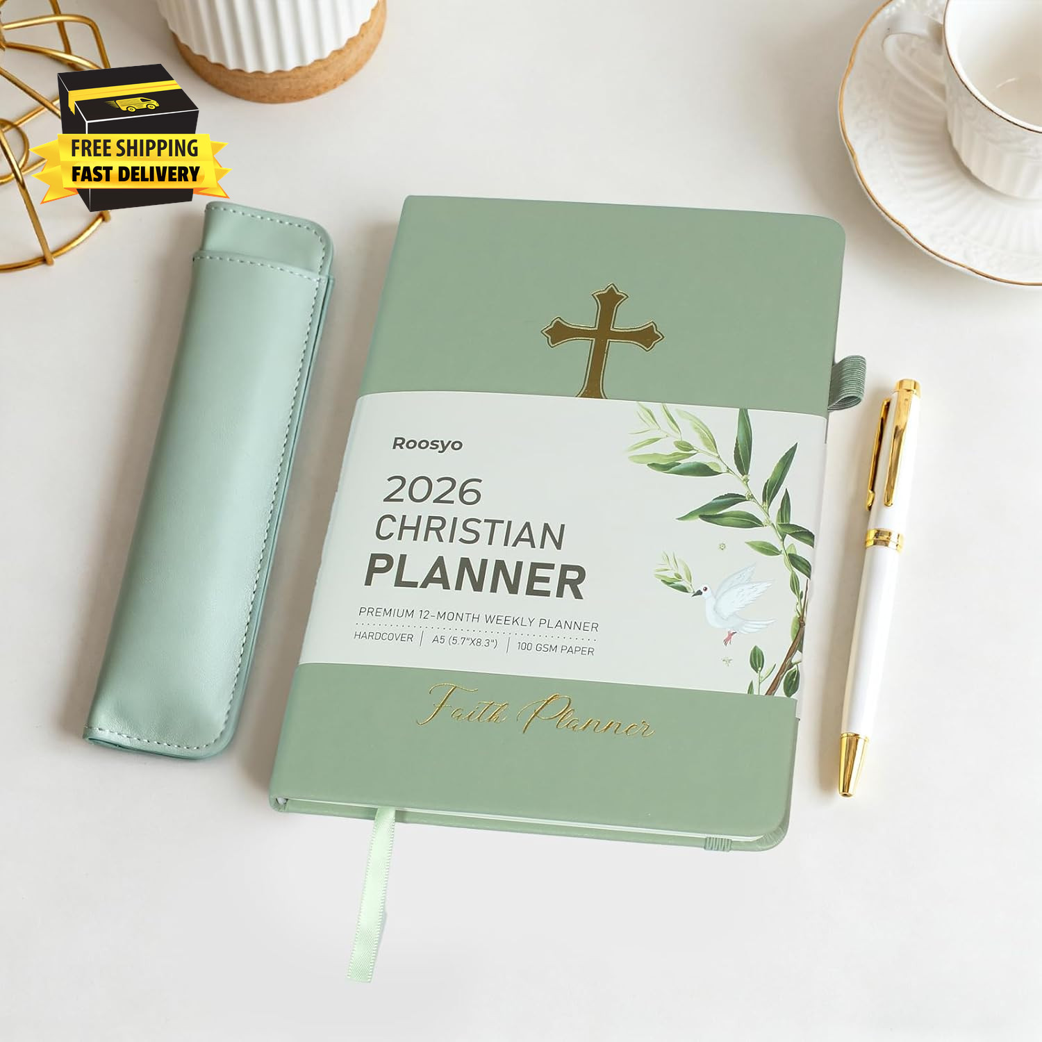 2026 Christian Planner for Women & Man – 5.7″X8.3″ 12-Month Hardcover Bible Jour