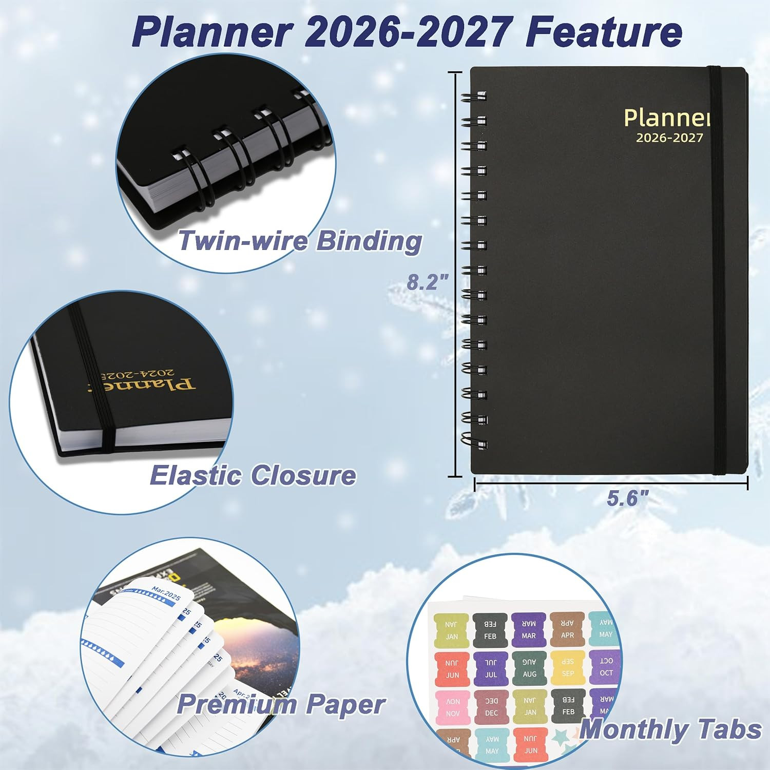 Daily Planner 2026-2027, 2026 Planner Weekly and Monthly, Jan 2026-Jun 2027, 18