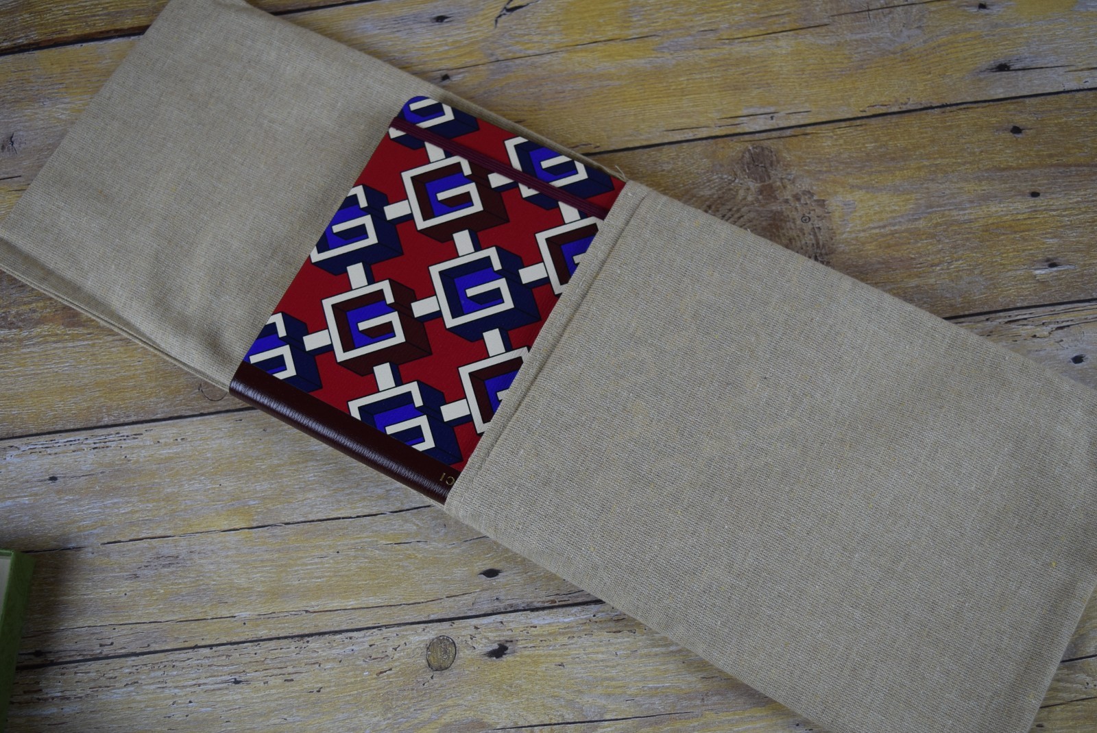 NIB! Authentic Gucci Luxury Notebook Journal Geometric G Printed Red