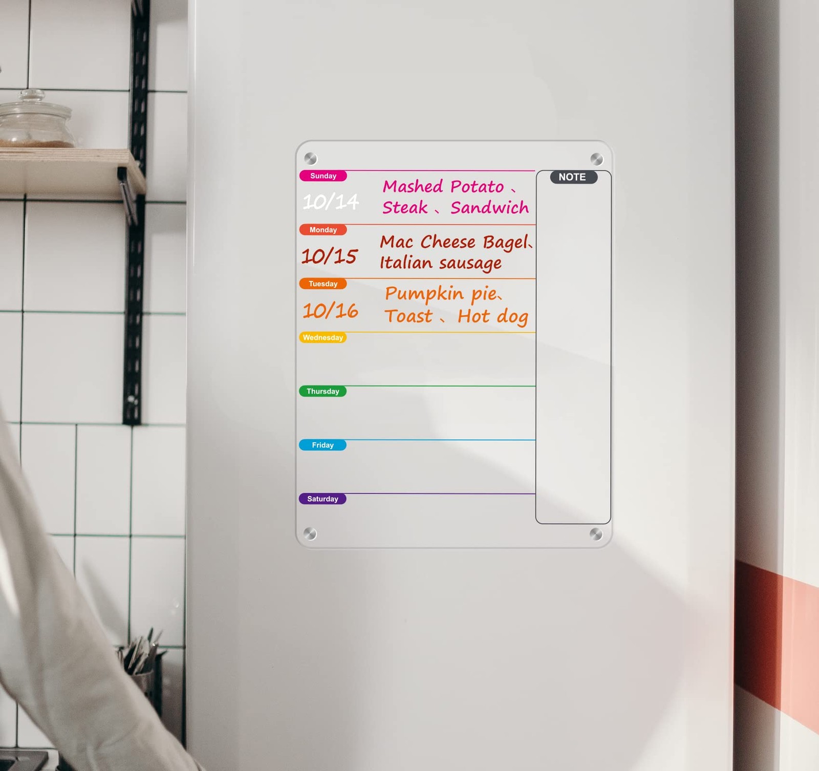 Kamehame Acrylic Dry Erase Board for Refrigerator, Magnetic Transparent