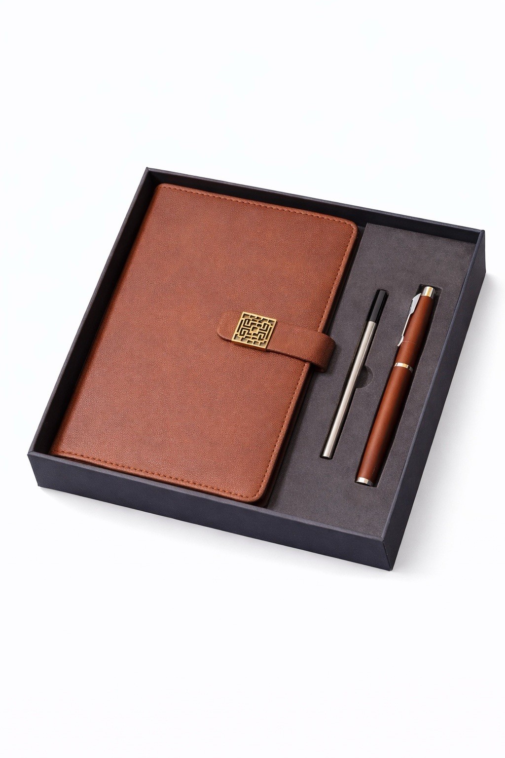 Faux Leather Blank Journal and Pen Gift Set, Assorted Colors
