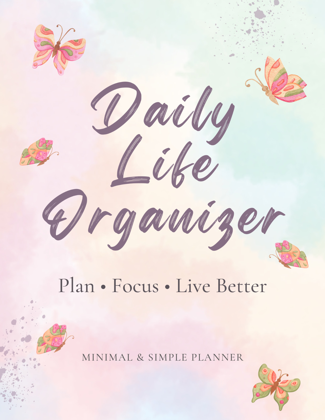 Digital Daily Planner PDF | Minimal Life Organizer & Goal Planner