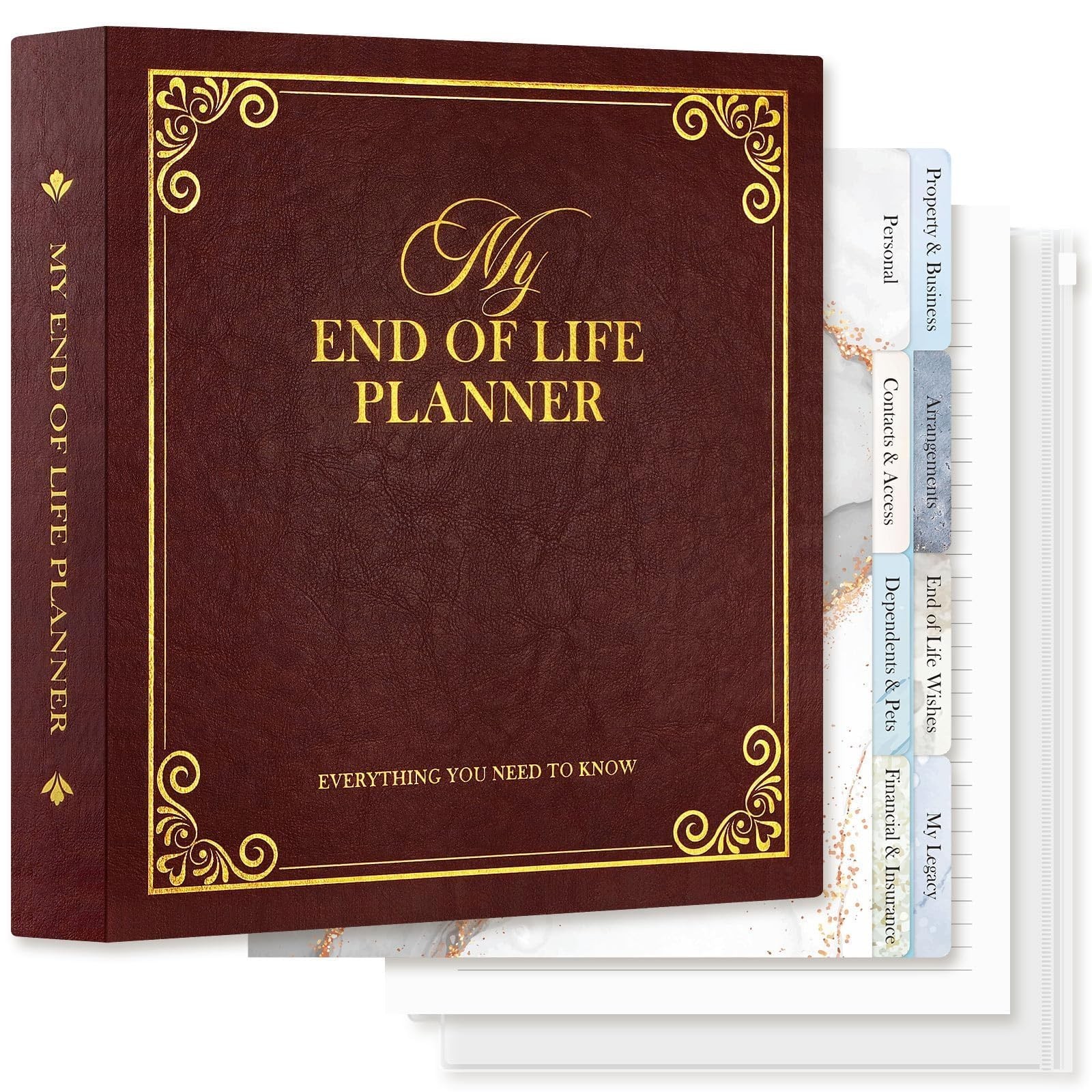 End of Life Binder Organizer – Final Wishes Planner, Estate Document Folder, 8 D