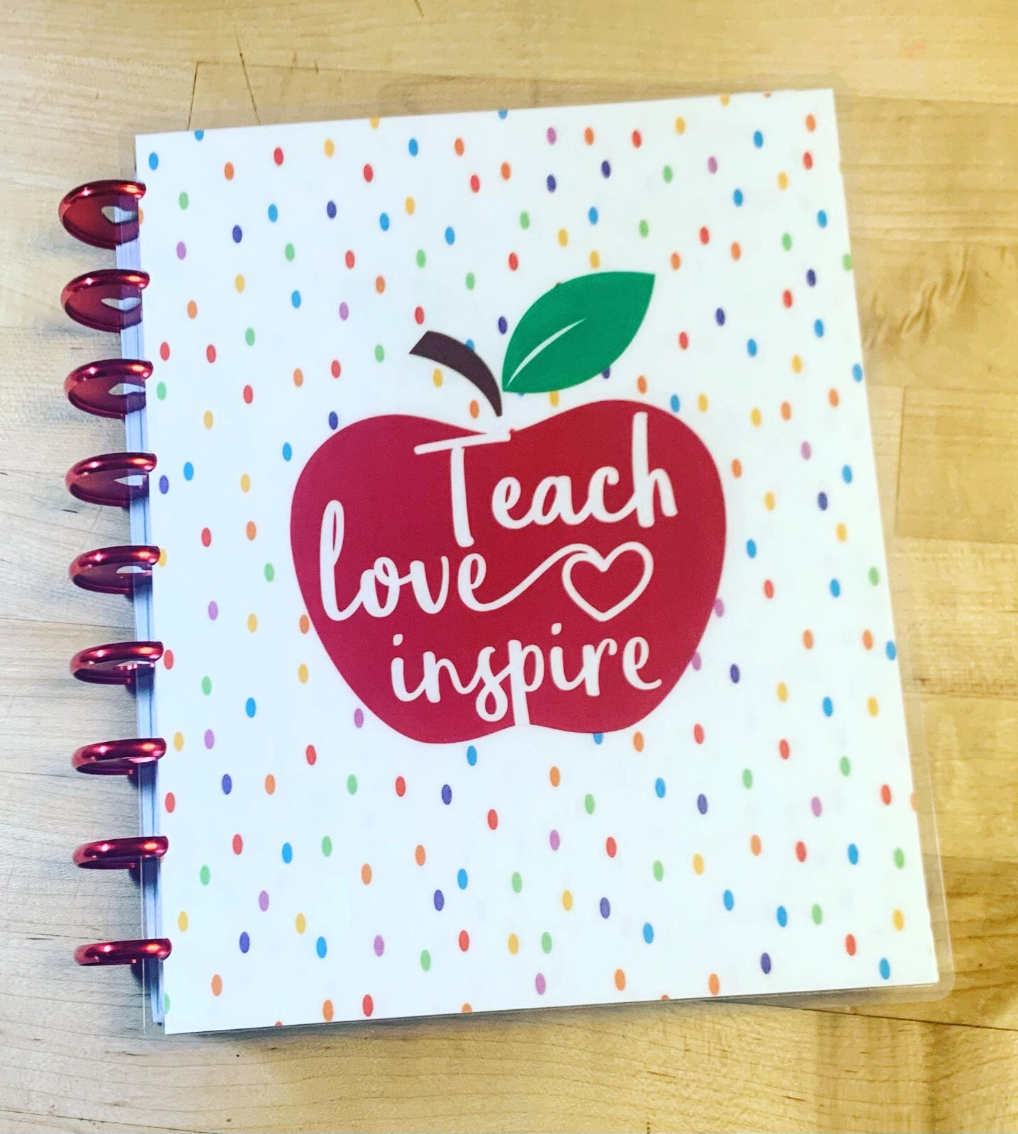 Teacher Love Inspire Front & Back Cover Set 4 use with the Classic HAPPY Planner