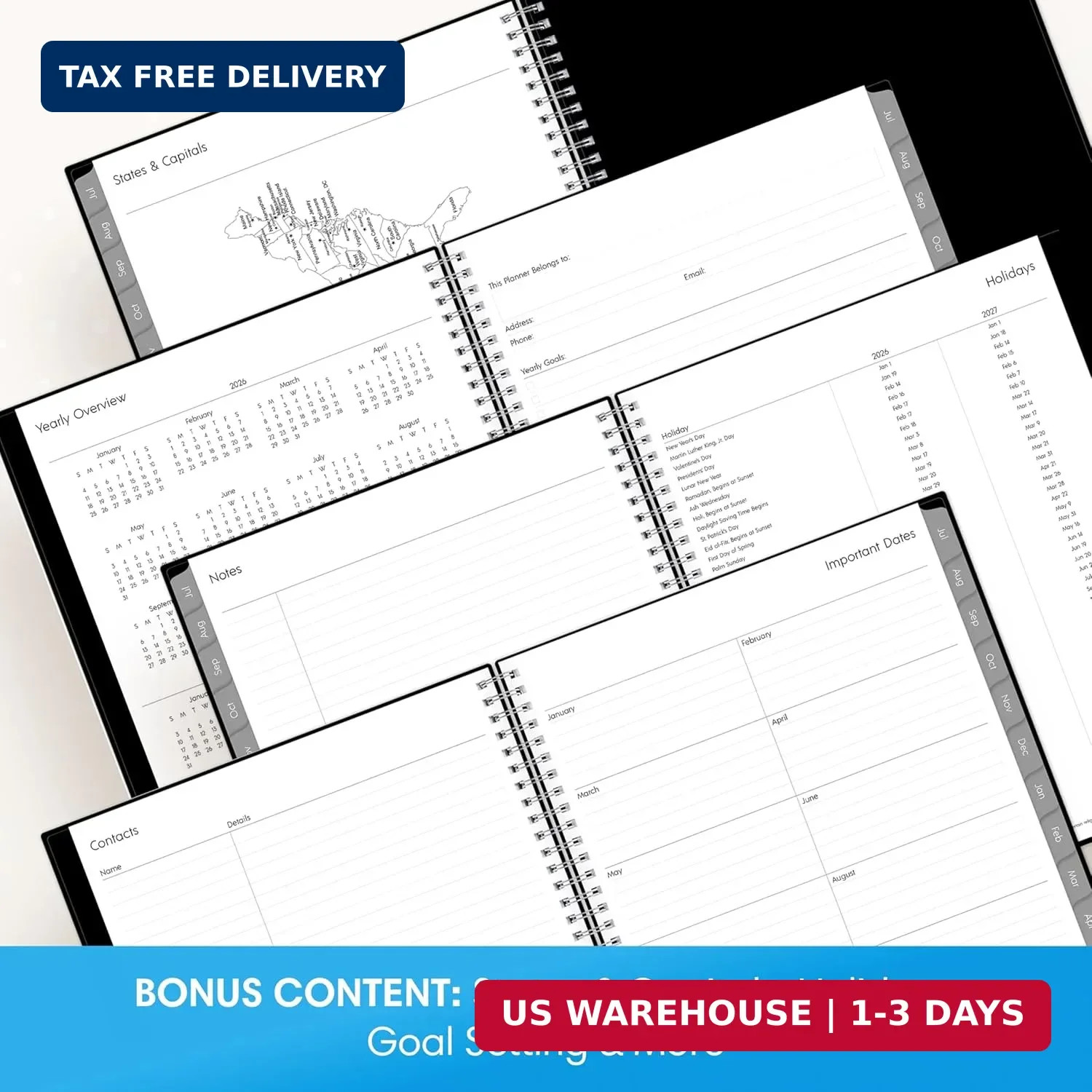 Blue Sky 2026-2027 Weekly and Monthly Academic Year Planner Calendar, July 2026