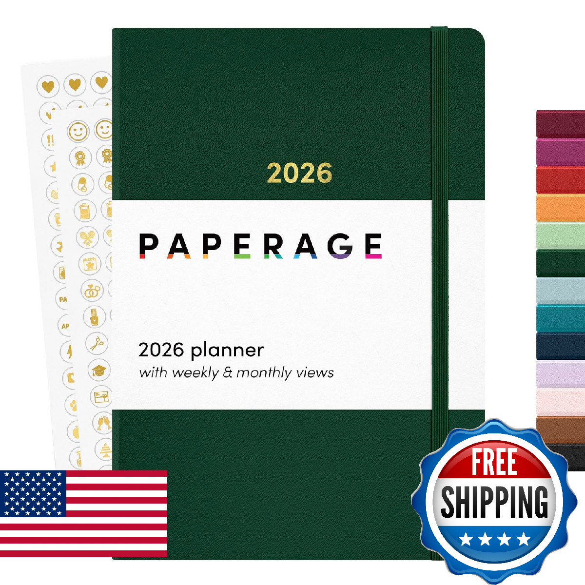 Paperage Planner 12 Months – 5.6 In X 8 In Hardcover Planner Spreads