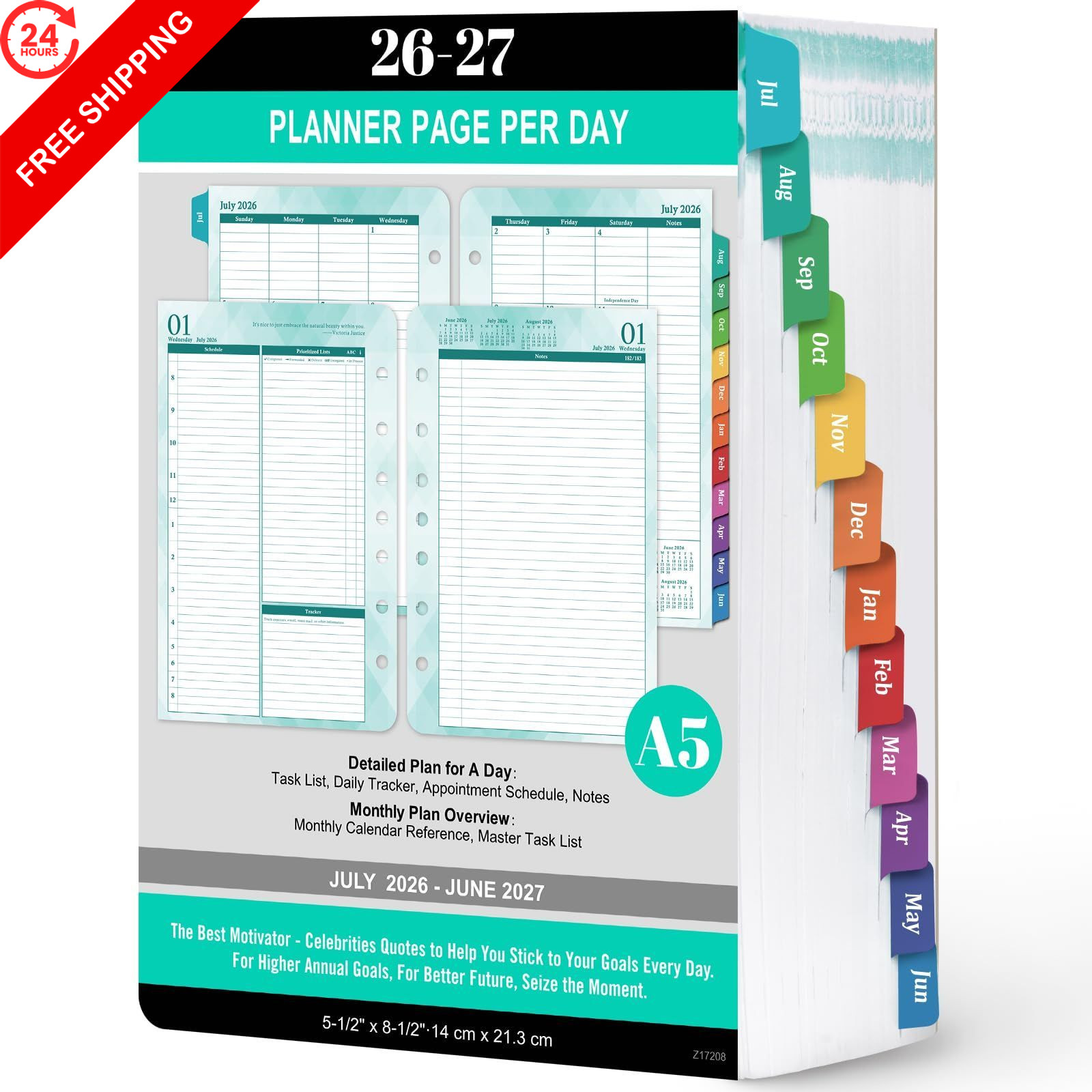 2026-2027 Planner Refills – Daily Weekly and A5, Green