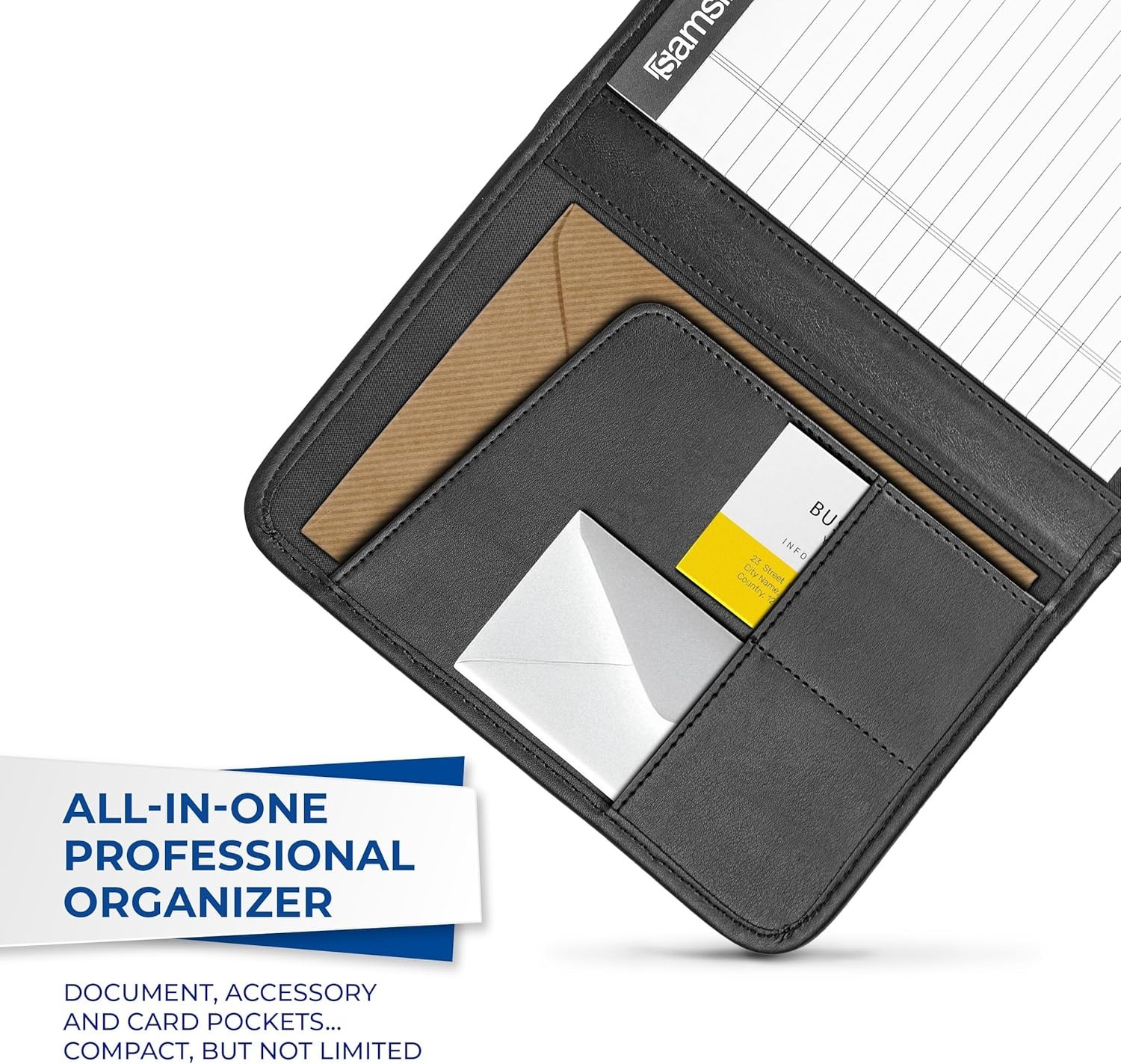 Compact 5×8 Mini Padfolio in Luxurious Faux Leather – Perfect Business Accessory