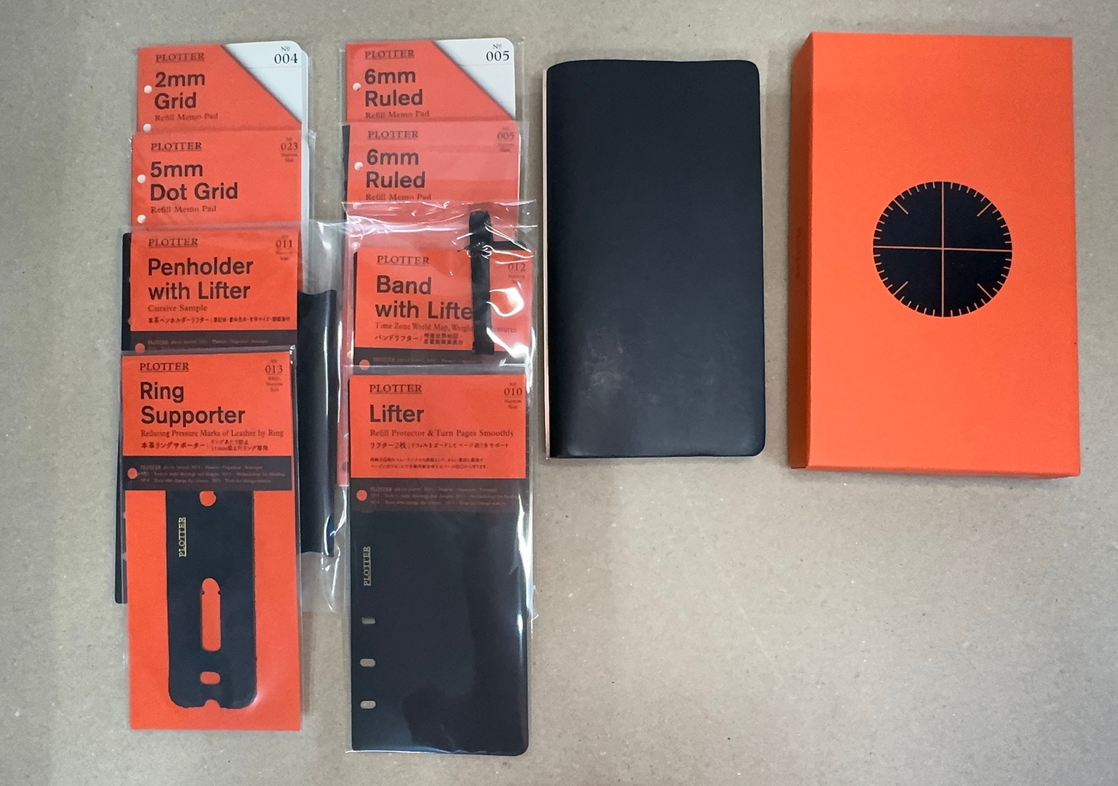 PLOTTER Narrow Size Leather Notebook with Paper & Accessories extras!