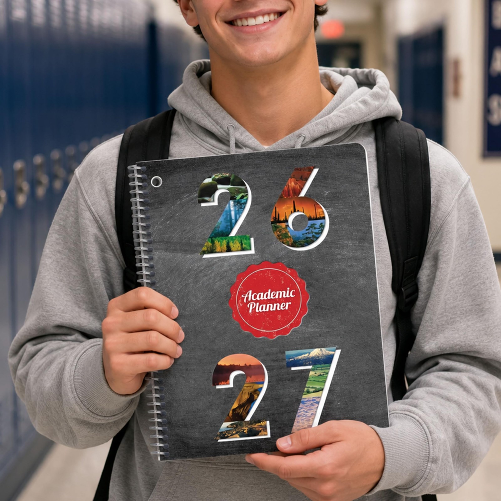 2026 Middle & High School Weekly Planner with Medium (6.625″ x 9″), Grey